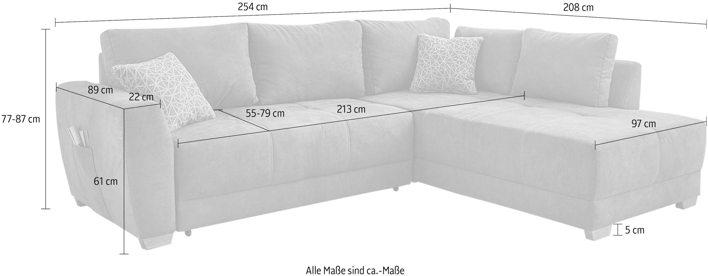 Jockenhöfer Gruppe und Online mit Bettfunktion Bettkasten Ecksofa geräumigen Shop »Luzern«, OTTO