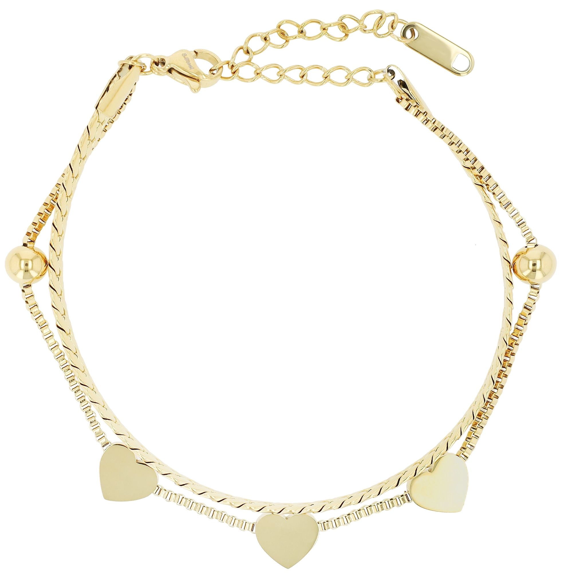 Adelia´s Armband »Damen Armband ¿ Herz aus Edelstahl 17+5 cm«