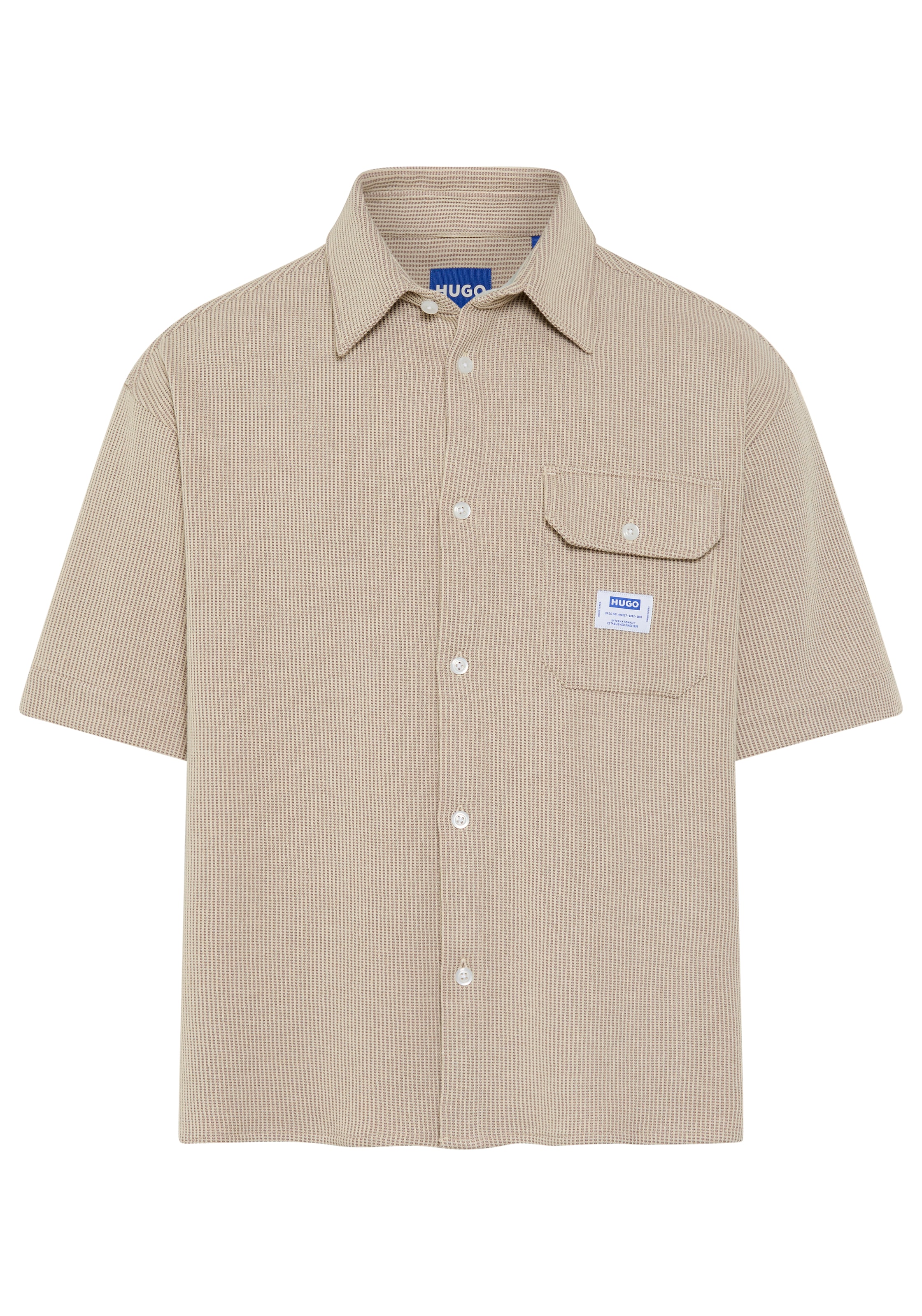 HUGO Blue Kurzarmhemd »Ebaffino« mit Waffelstruktur, Relaxed Fit