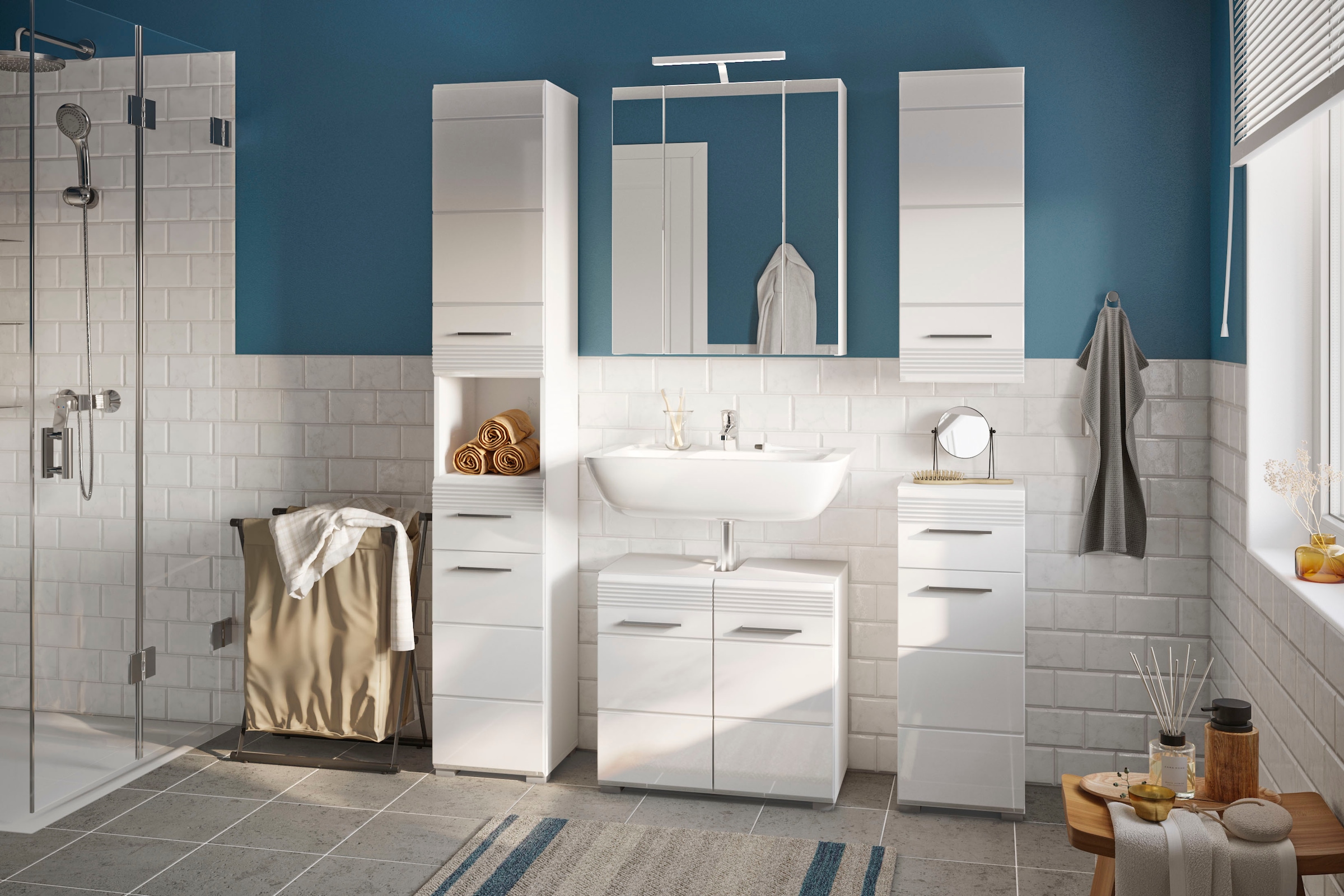 INOSIGN Hängeschrank »Malmö, Breite 30 cm, 1 Tür (Türanschlag wechselbar), 2 Einlegeböden«, in verschiedenen Farben erhältlich, Badmöbel, Badschrank, Schrank, Bad