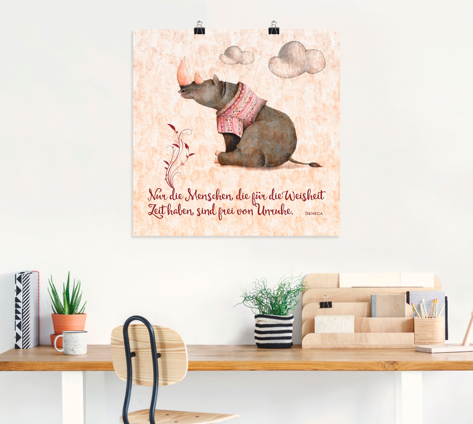 Artland Wandbild »Lebensweisheit Zeit«, Tiere, (1 St.), als Leinwandbild, Poster, Wandaufkleber in verschied. Größen
