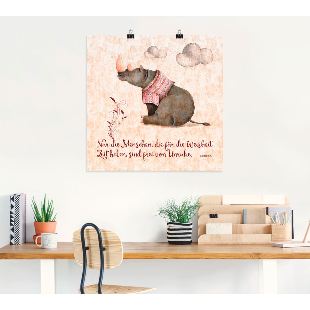 Artland Wandbild »Lebensweisheit Zeit«, Tiere, (1 St.), als Leinwandbild, Poster, Wandaufkleber in verschied. Größen