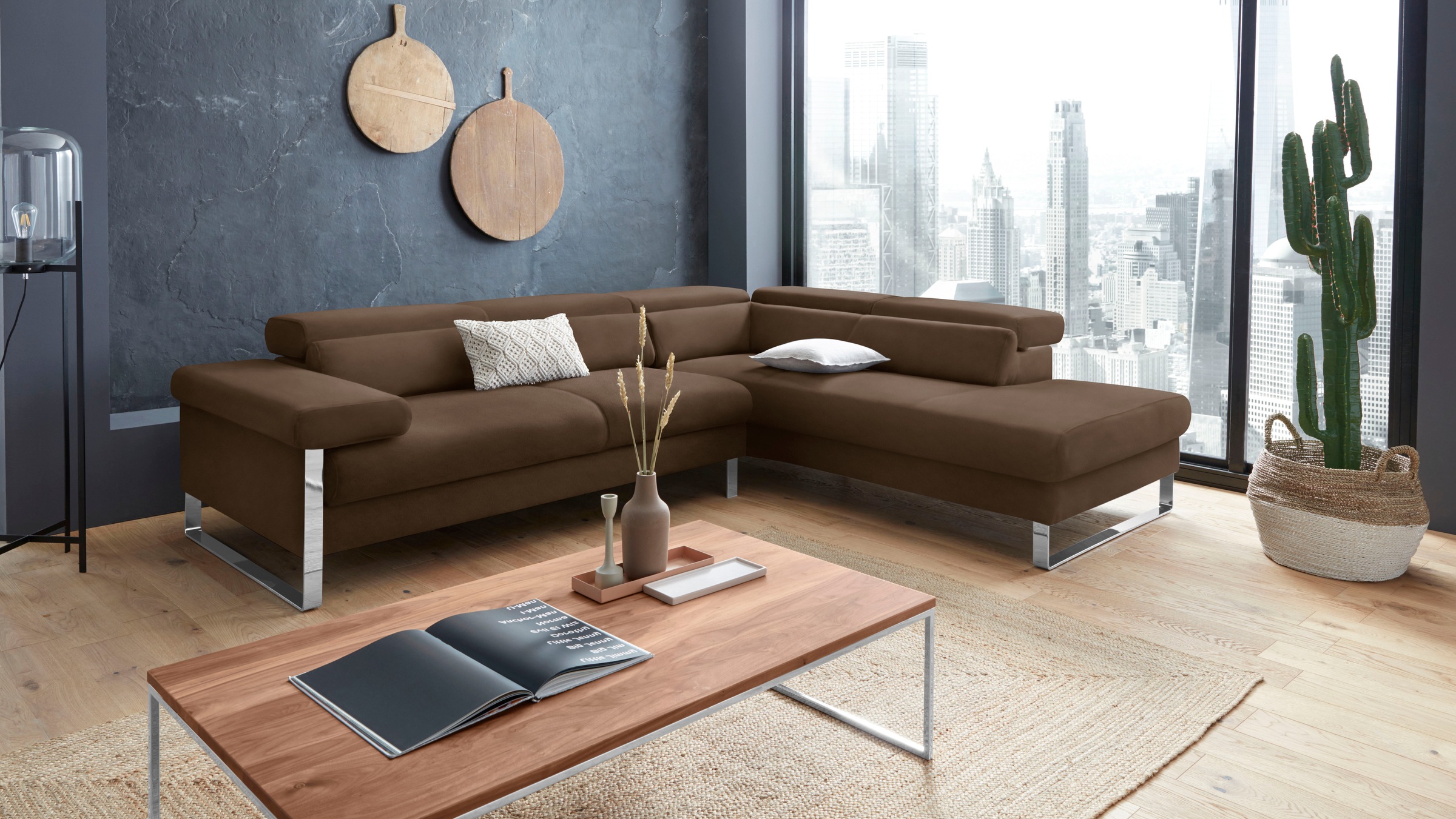 W.SCHILLIG Ecksofa »finn«, German Design Award 2016, Fußgestell Chrom glänzend, Breite 281 cm