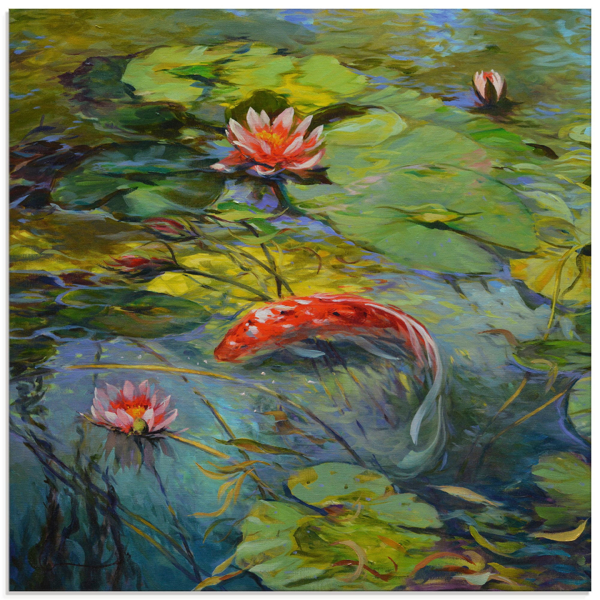 Artland Glasbild »Roter Koi«, Wassertiere, (1 St.)