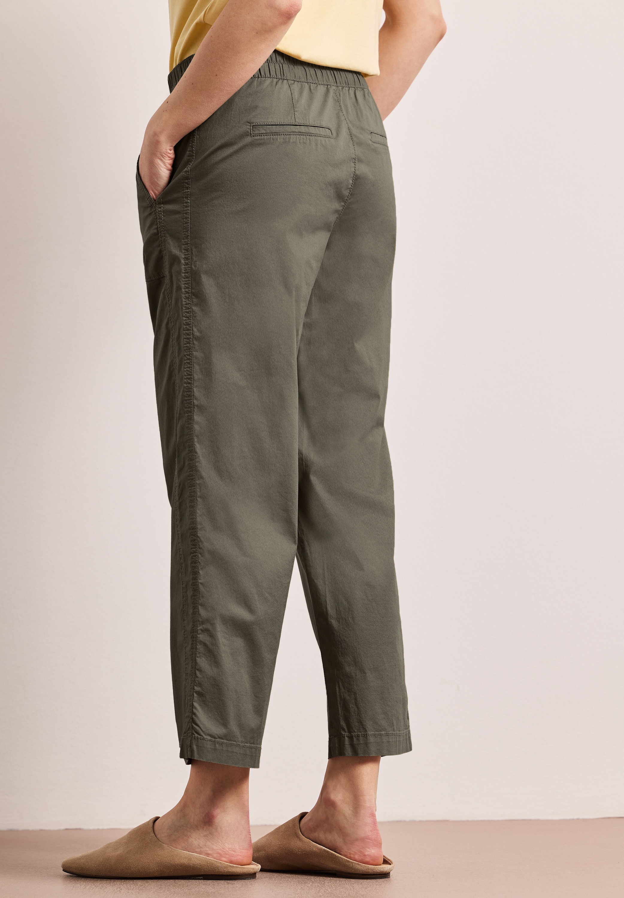 STREET ONE Paperbag-Hose  mit elastischem Bund