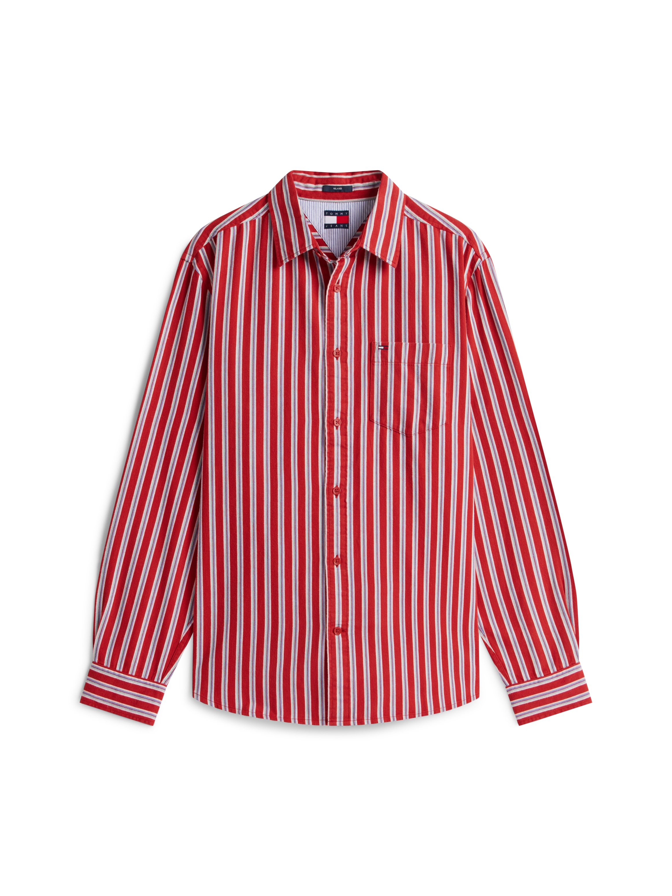 Tommy Jeans Langarmhemd »TJM STRIPE TWILL« gestreift, relaxed fit,