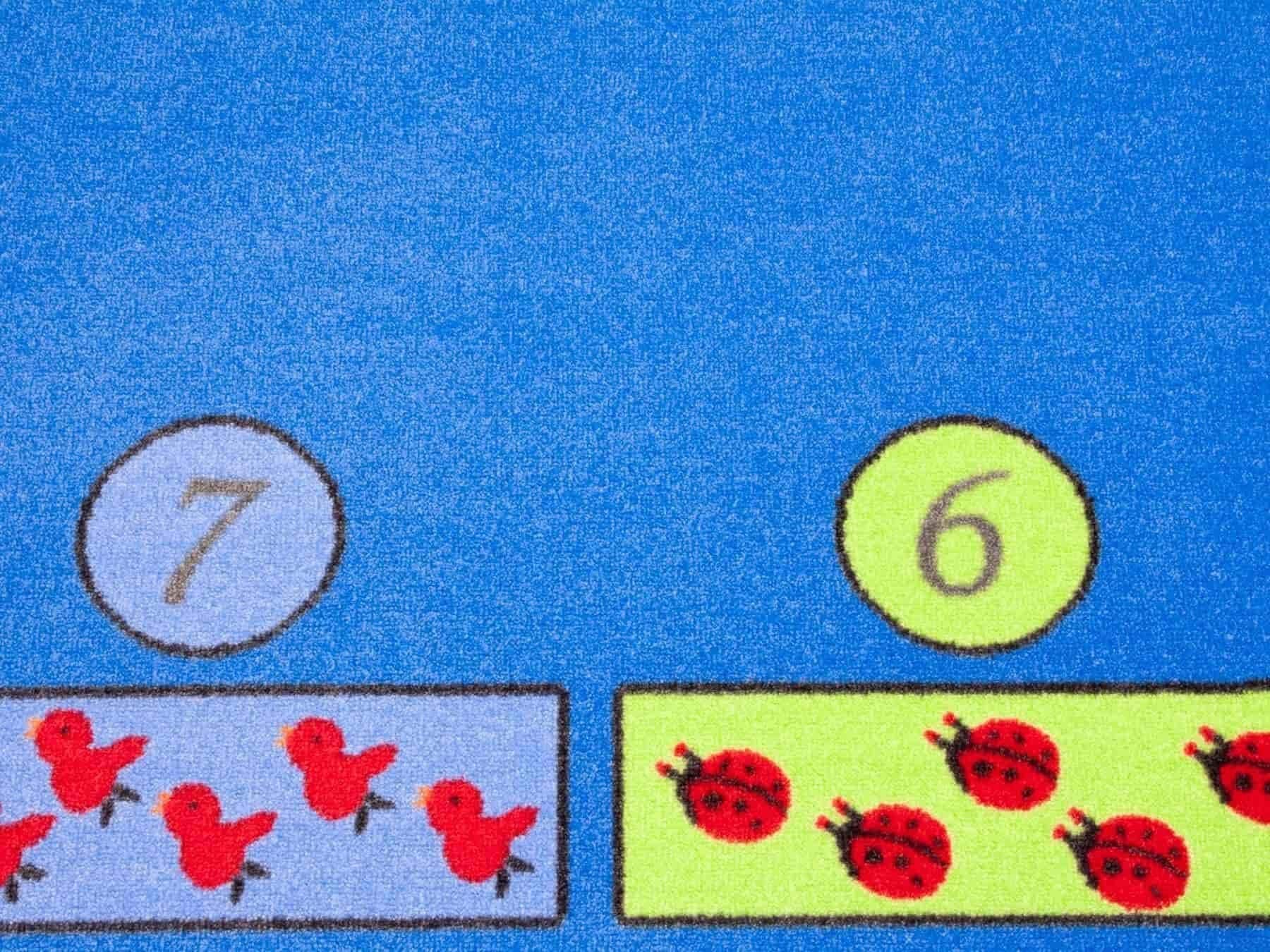 Primaflor-Ideen in Textil Kinderteppich »BILDER & ZAHLEN, Made in Belgium«, rechteckig, 5 mm Höhe, Spiel- und Lernteppich, Zahlenverständnis lernen, Kinderzimmer