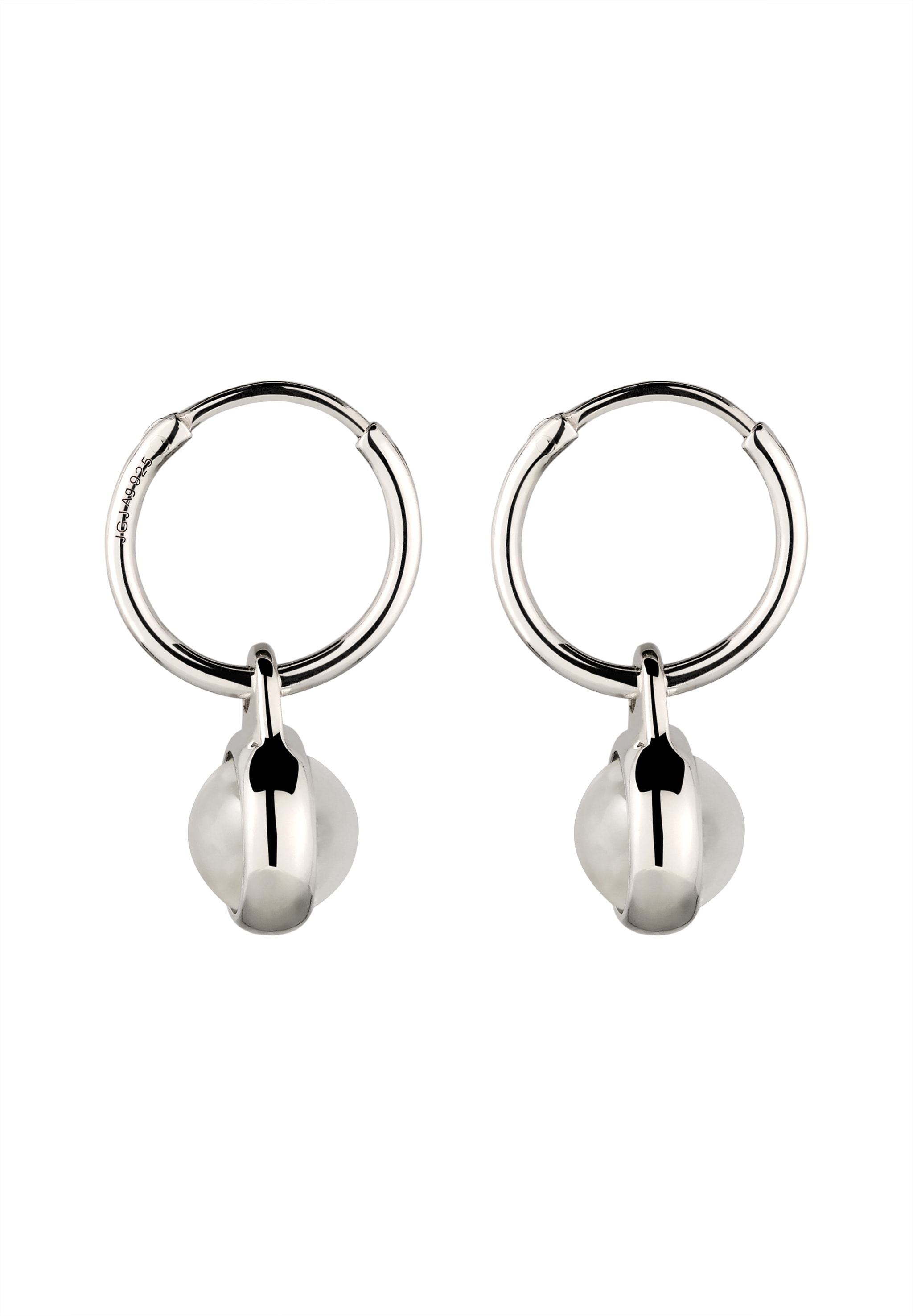 Elli Paar Creolen »Ohrringe Creole Rock Crystal Transparent 925 Sterling Silber«