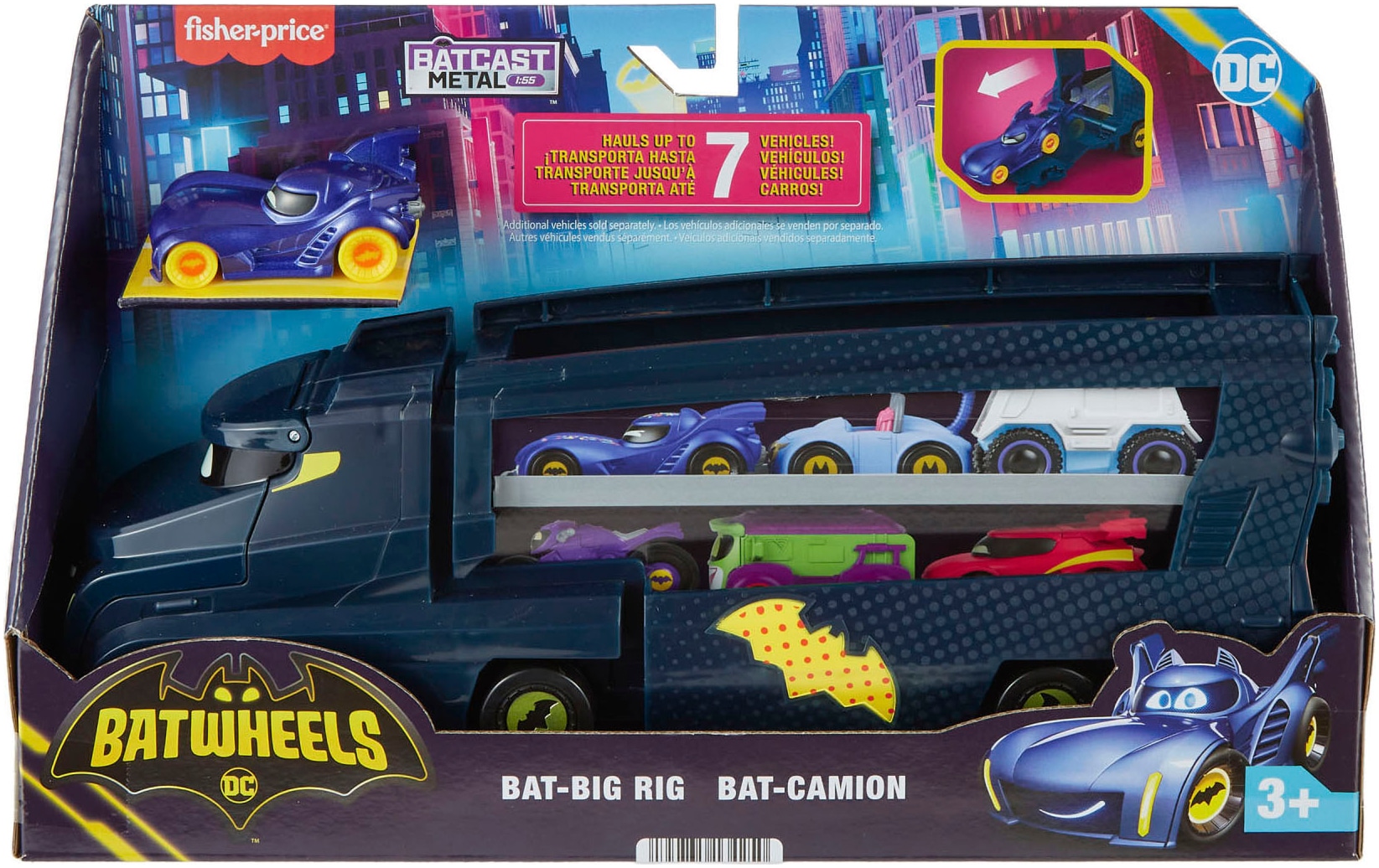 Hot Wheels Spielzeug-Transporter »DC Batwheels Spielzeug-Transporter und Auto«, mit Rampe