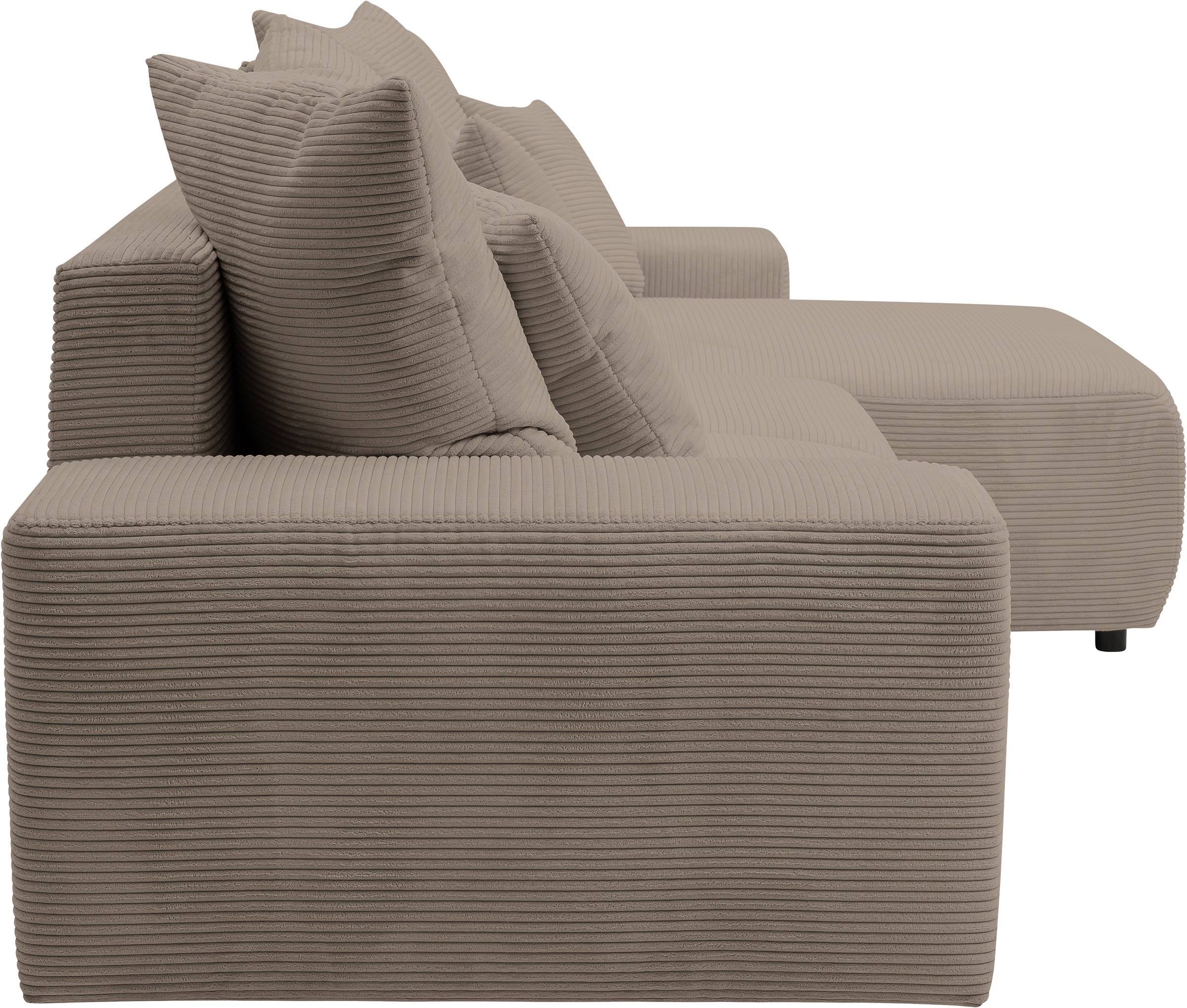 WERK2 Ecksofa »Riwa, modernes Sofa zum Kuscheln und Entspannen, Breite 300cm, L-Form« Trendiges Ecksofa mit vielen Kissen, Schlaffunktion & Bettkasten