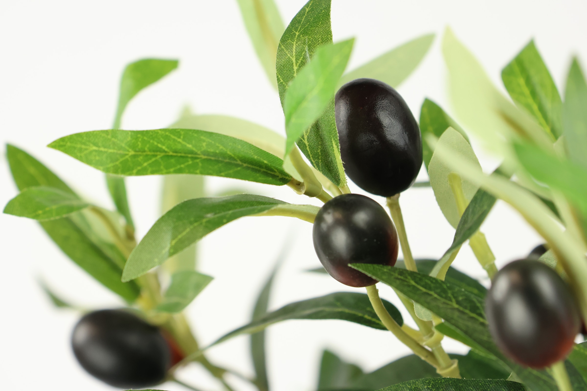 I.GE.A. Kunstpflanze »Künstlicher Olivenbaum mit schwarzen Früchten« Auf Stamm Kugelbaum Ölbaum Grünpflanze Kunstbaum Dekobaum Baum Pflanze