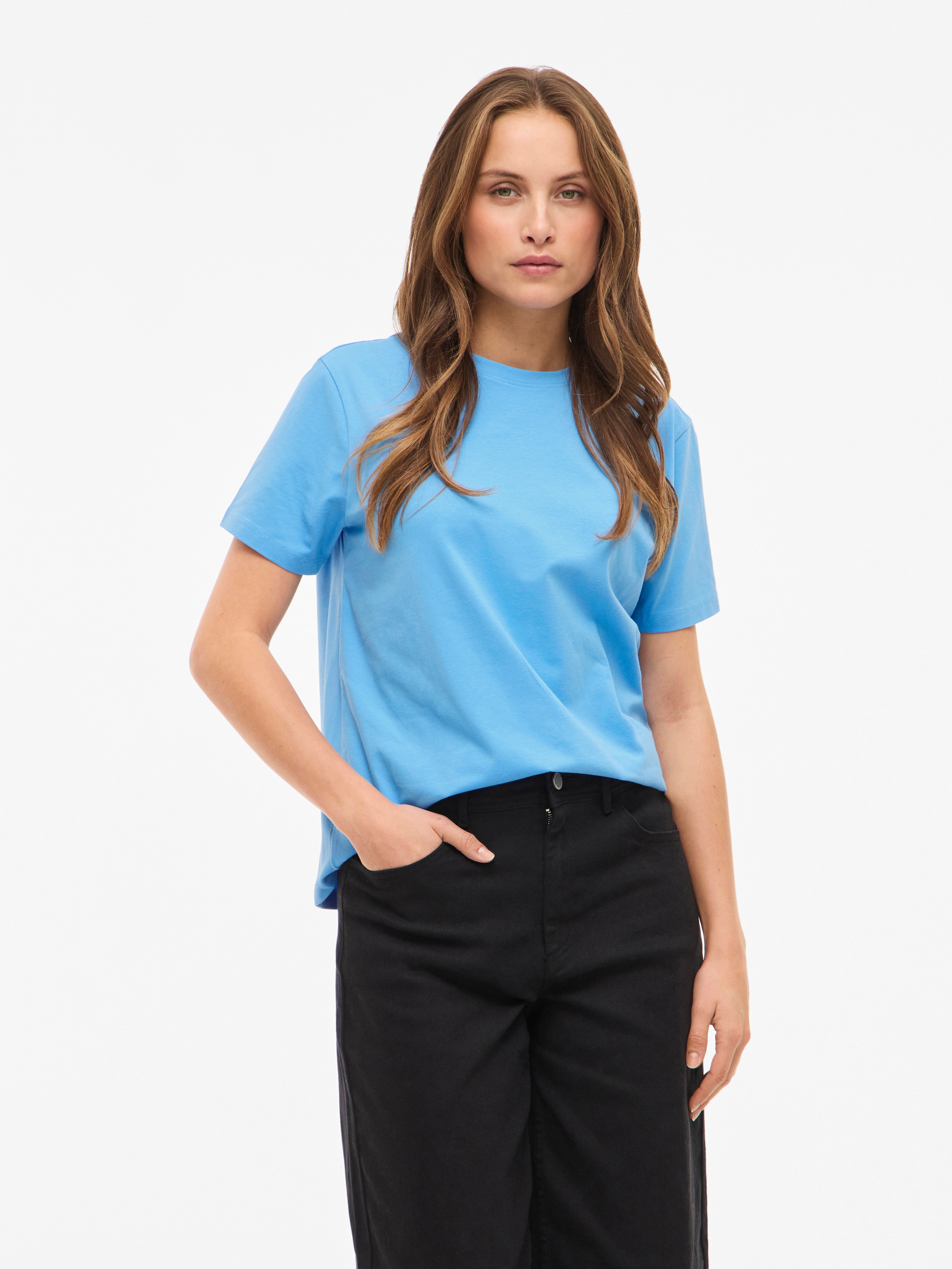 Vila Kurzarmshirt »VINORA S/S T-SHIRT - NOOS« Baumwollmischung, regular fit