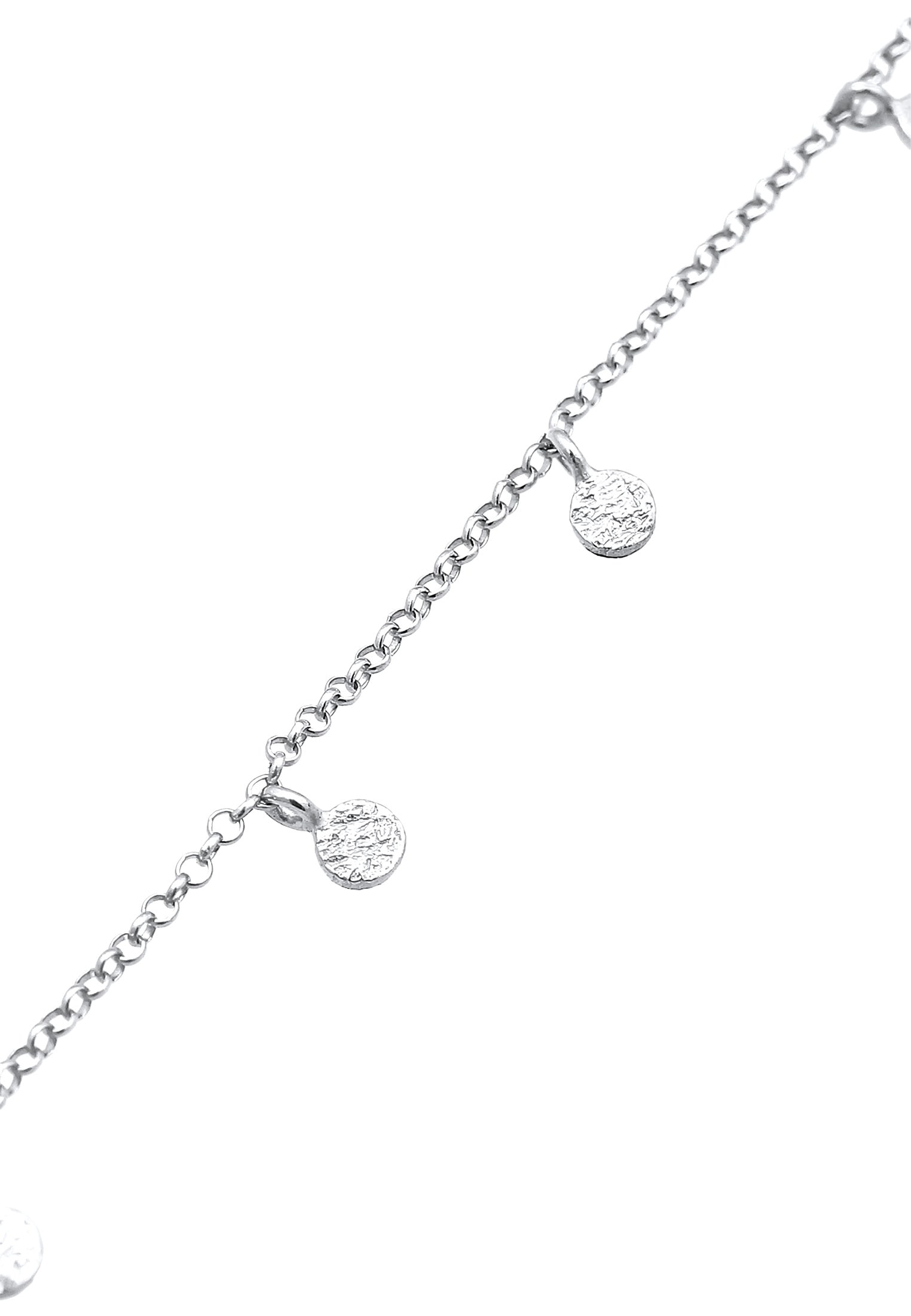 Elli Armkette »Armband Plättchen Coin Rund Matt Struktur 925 Silber«