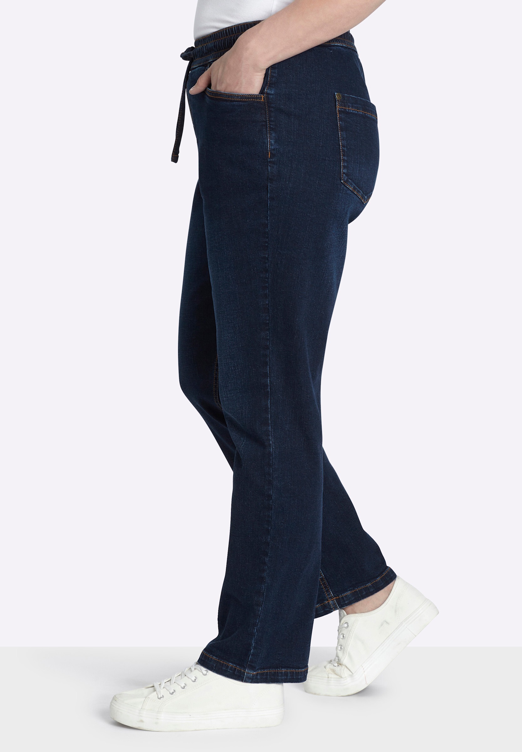 Sheego Schlupfjeans »Schlupfjeans Schlupfjeans mit Bindeband«
