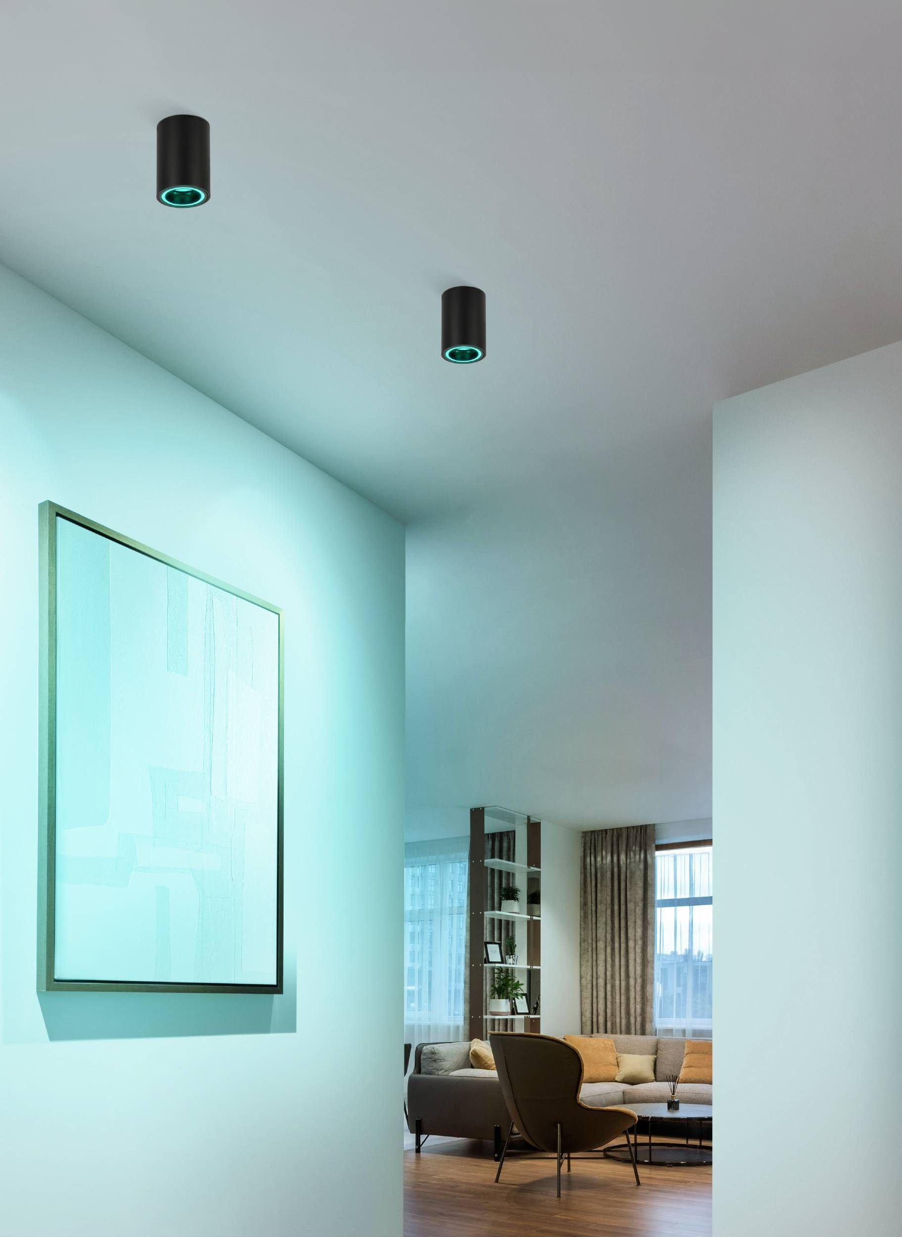 EGLO Aufbauleuchte »Carosso-Z Deckenlampe, ZigBee, App und Sprachsteuerung, dimmbar, Metal« GU10 1 Stk. Aufbauleuchte - H12 x Ø8 cm - schwarz - 1X4,9W inkl.