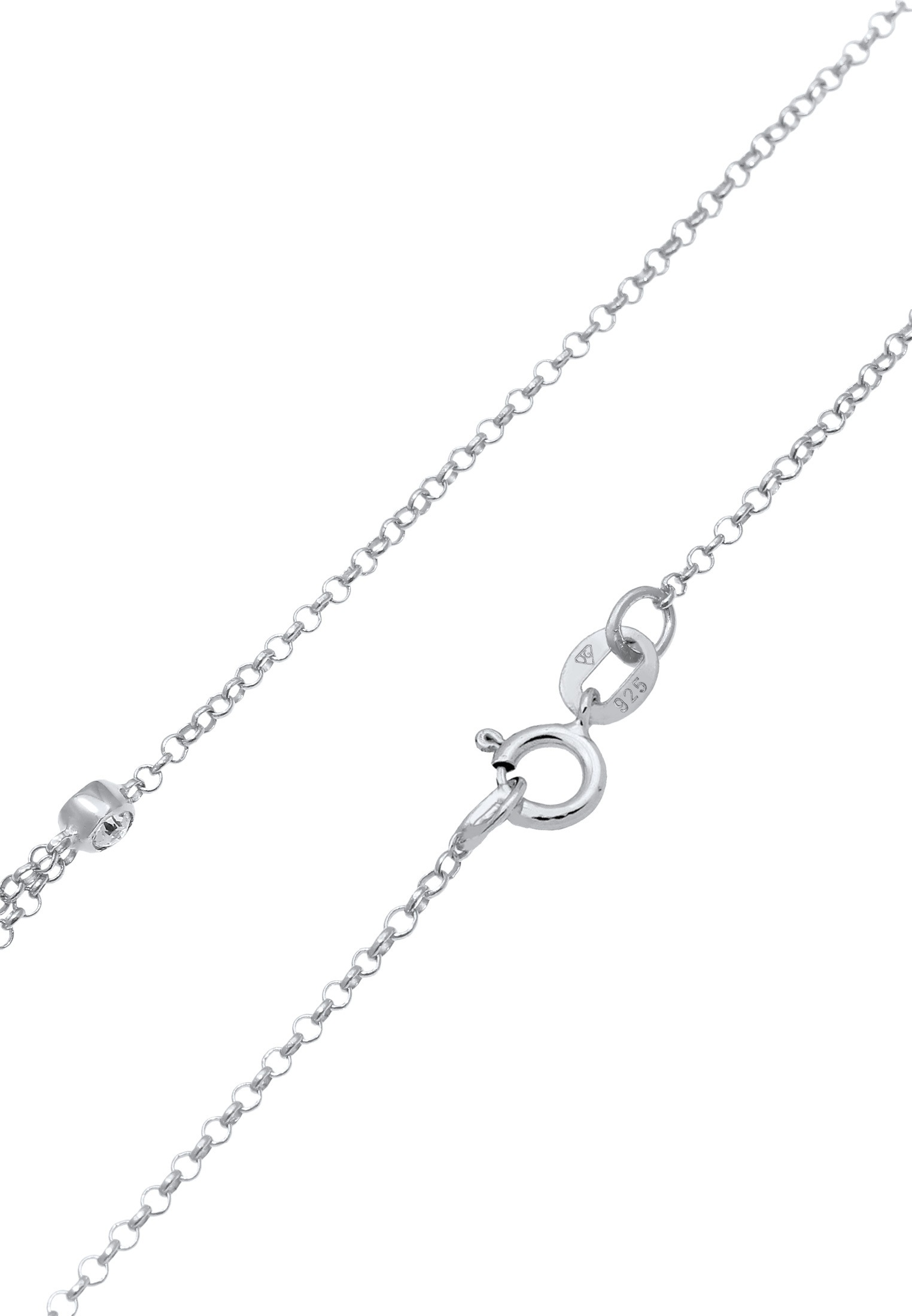 Elli Silberkette »Halskette Erbskette Layer Kristalle 925 Silber«