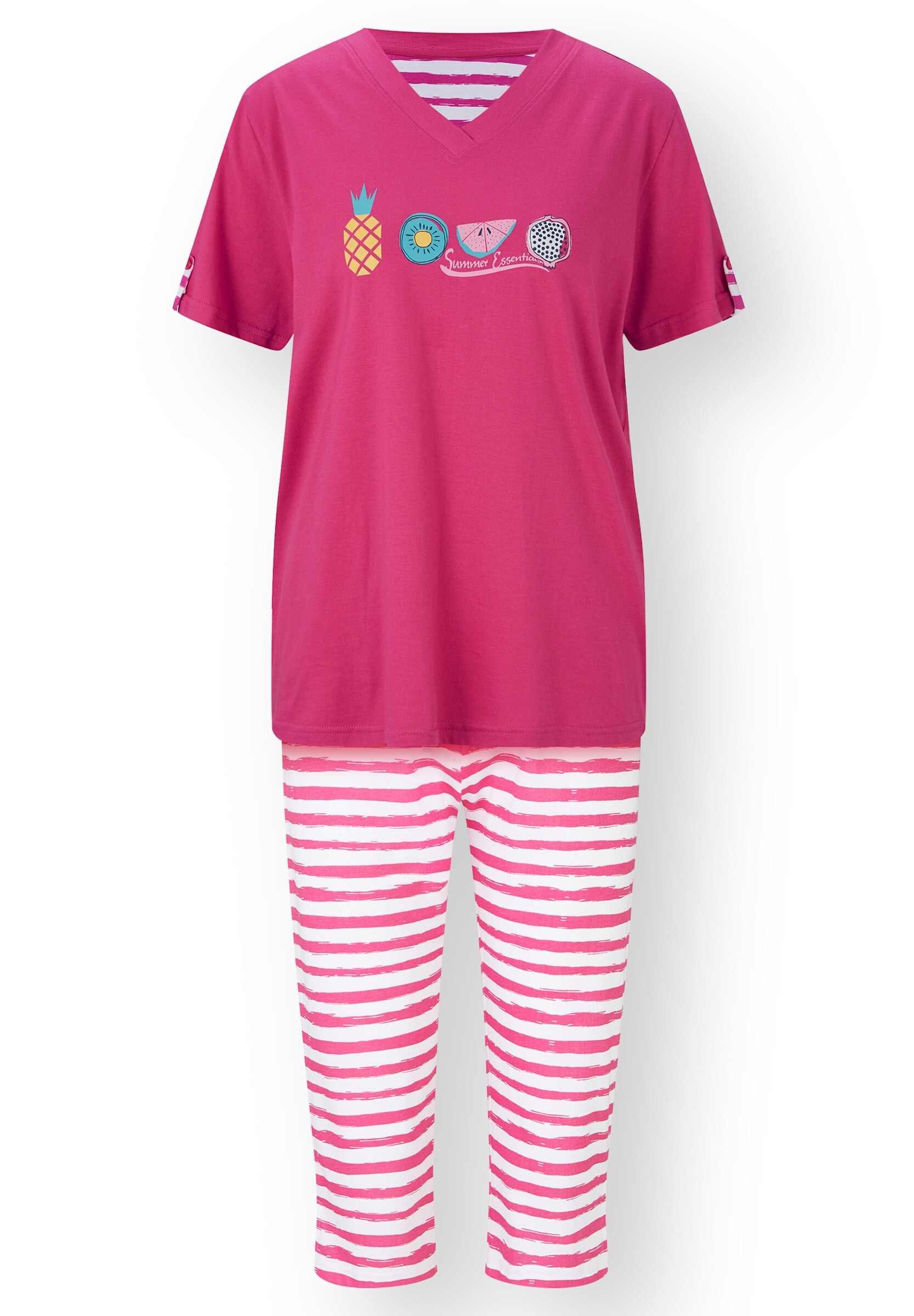 comtessa Capri-Pyjama »Capri-Anzüge Capri-Schlafanzüge in Single-Jersey-Qualität 2 Stück« 2 Stk.