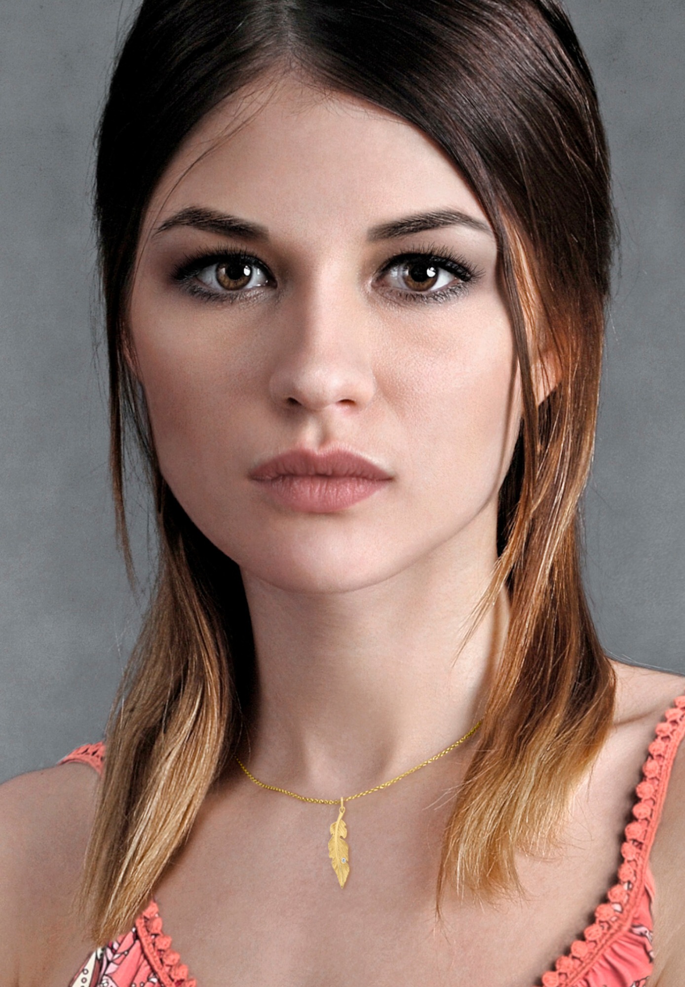 ONE ELEMENT Kettenanhänger »Zirkonia Feder Anhänger aus 333 Gelbgold«