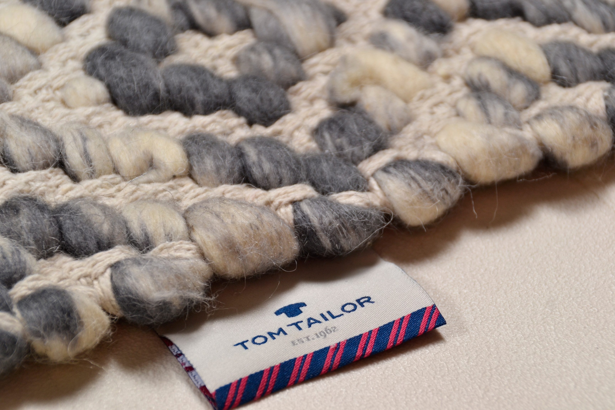 TOM TAILOR HOME Wollteppich »Diamond«, rechteckig, reine Wolle, Flachgewebe, handgeknüpft