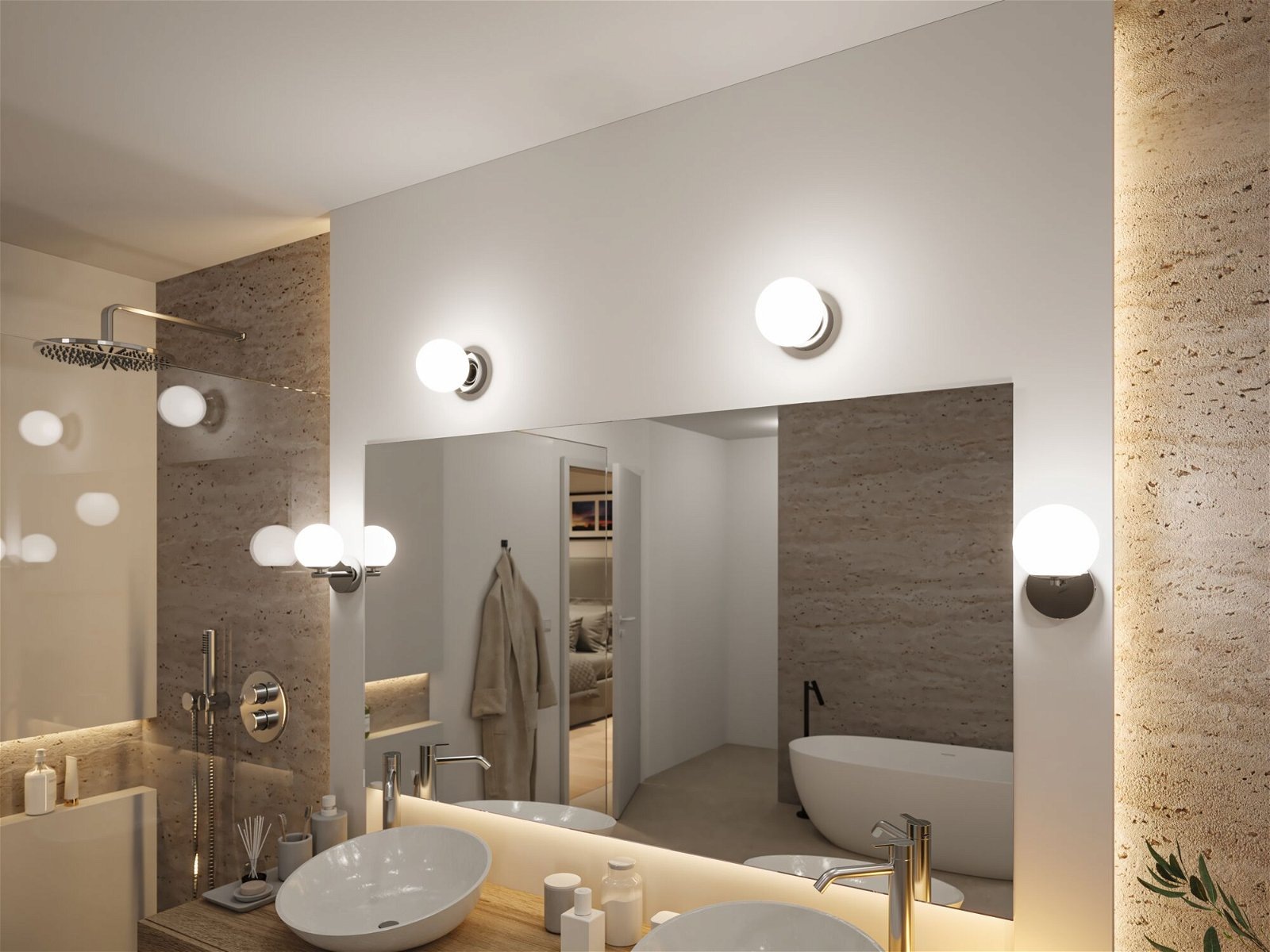 Paulmann LED Deckenleuchte »Selection Bathroom Gove IP44 3000K 5W Satin, Glas/Metall«, 1 flammig