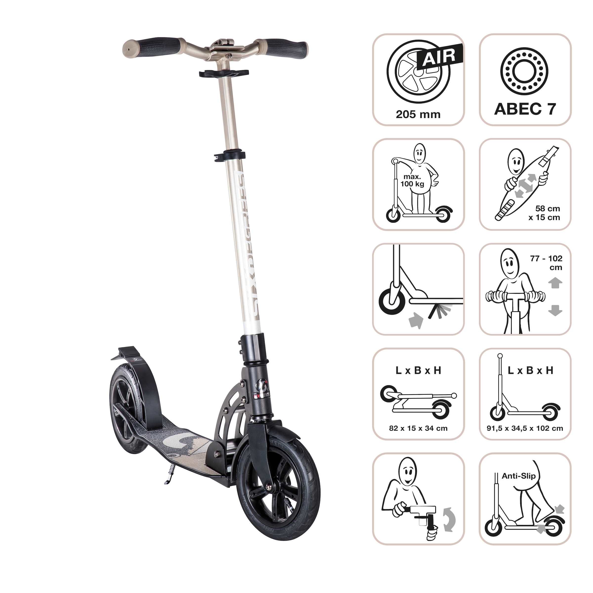 Six Degrees Scooter »Aluminium Scooter Air 205 mm«