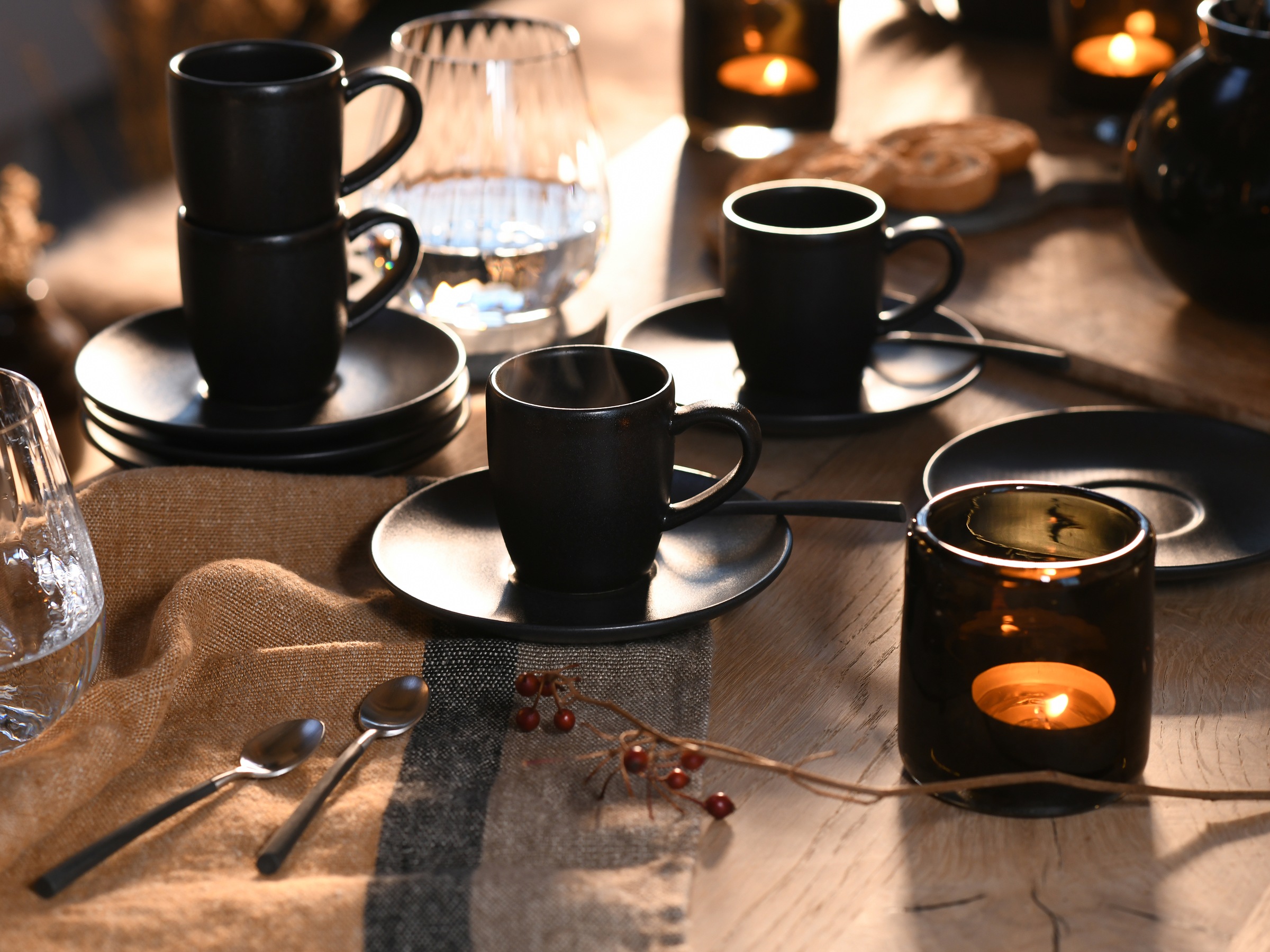 CreaTable Espressotasse »Soft Touch Black« 12-teilig, inkl. Untertasse