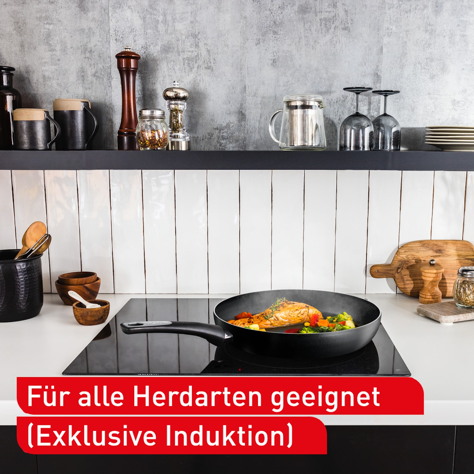 Tefal Bratpfanne »Hard Titanium Essential, Titanium Antihaftversiegelung« Aluminium kompatibel mit Gas-/Elektro-/Keramikherden, nicht induktionsgeeignet