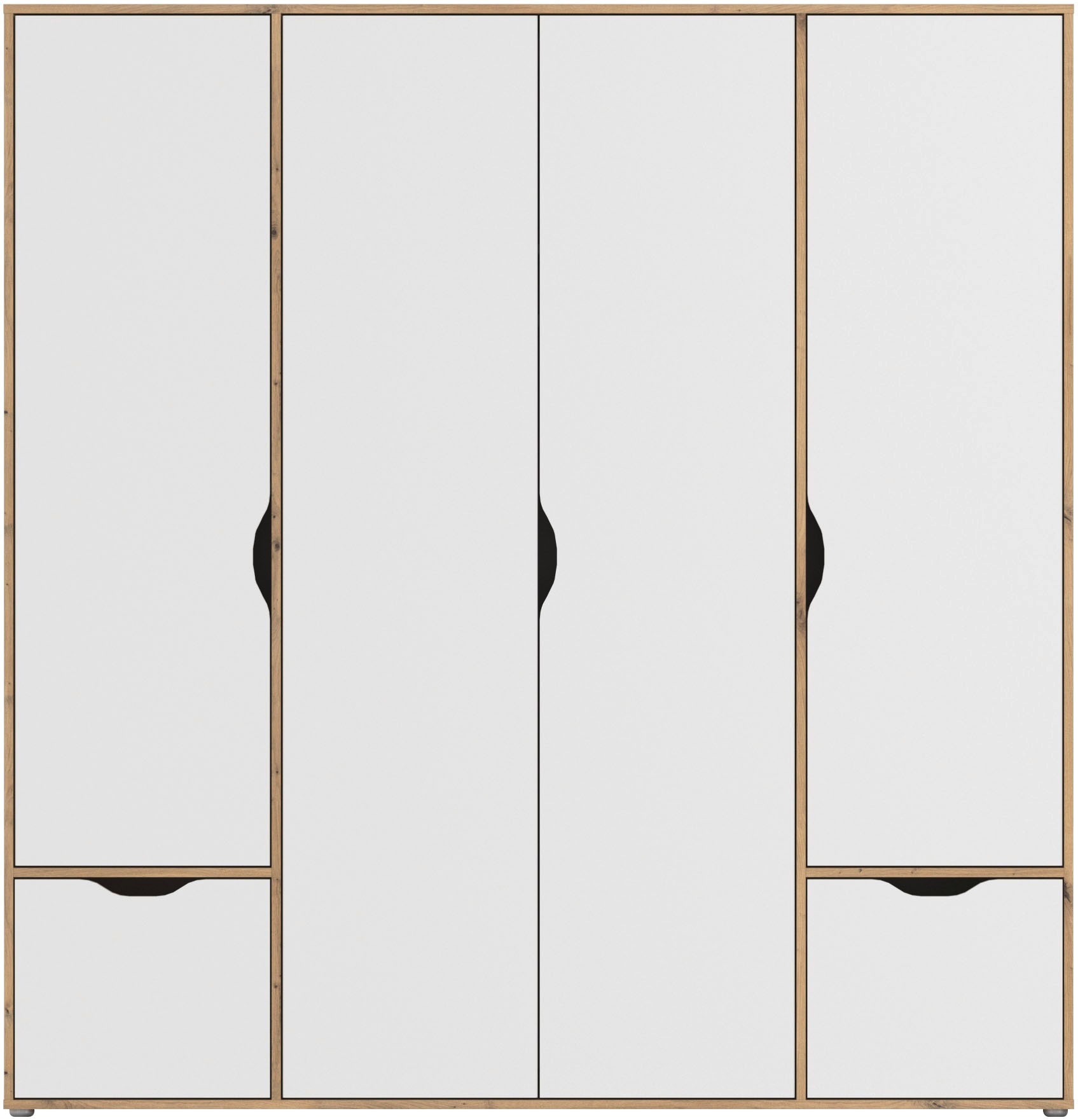 rauch Drehtürenschrank »Kleiderschrank Schrank Garderobe Wäscheschrank NARAI mit Schubladen«, (in 3 verschiedenen Ausstattungen BASIC/CLASSIC/PREMIUM), Griffausfräsungen für eine grifflose Optik TOPSELLER MADE IN GERMANY