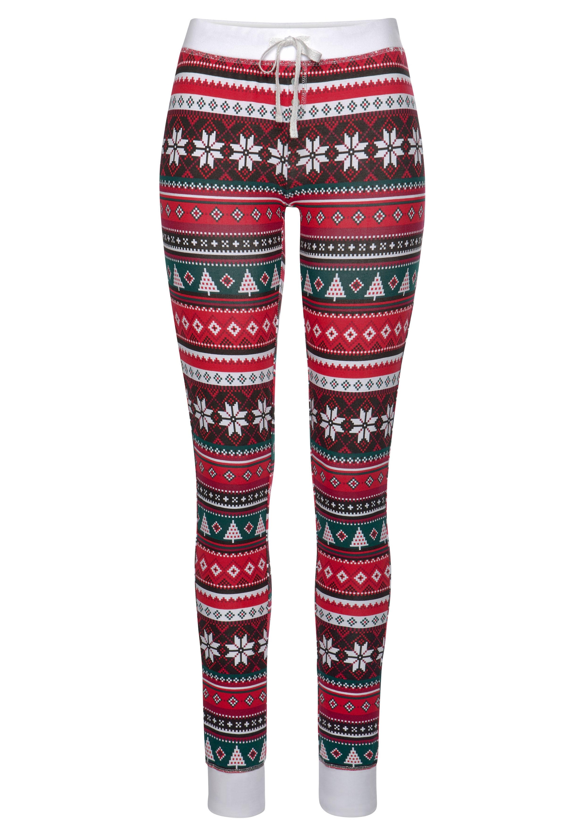 LASCANA Pyjama, (2 tlg., 1 OTTO mit Muster bei Stück), weihnachtlichem bestellen