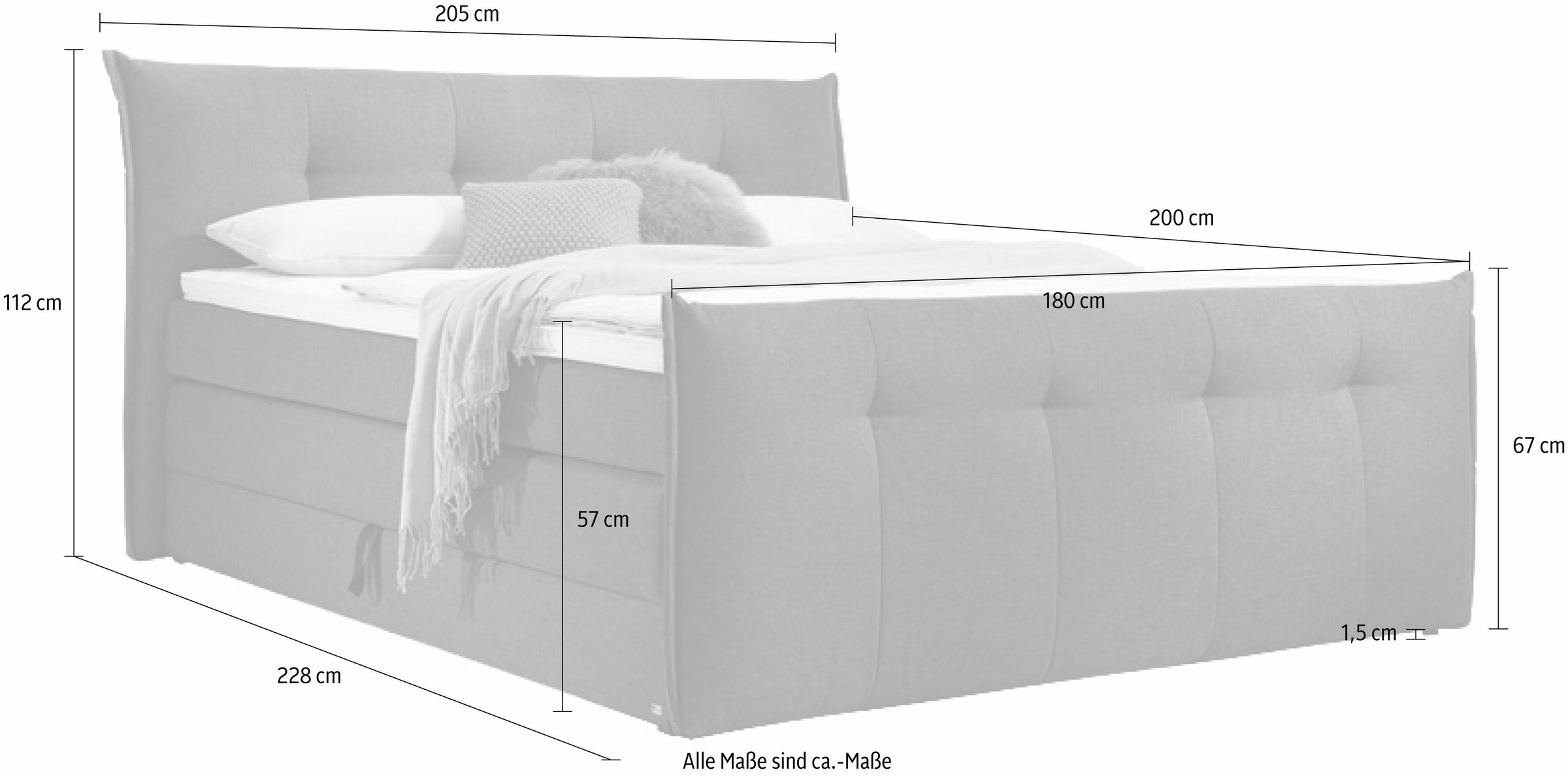 set one by Musterring Boxspringbett »Florida«, mit Bettkasten, in 5 Liegekomfortvarianten