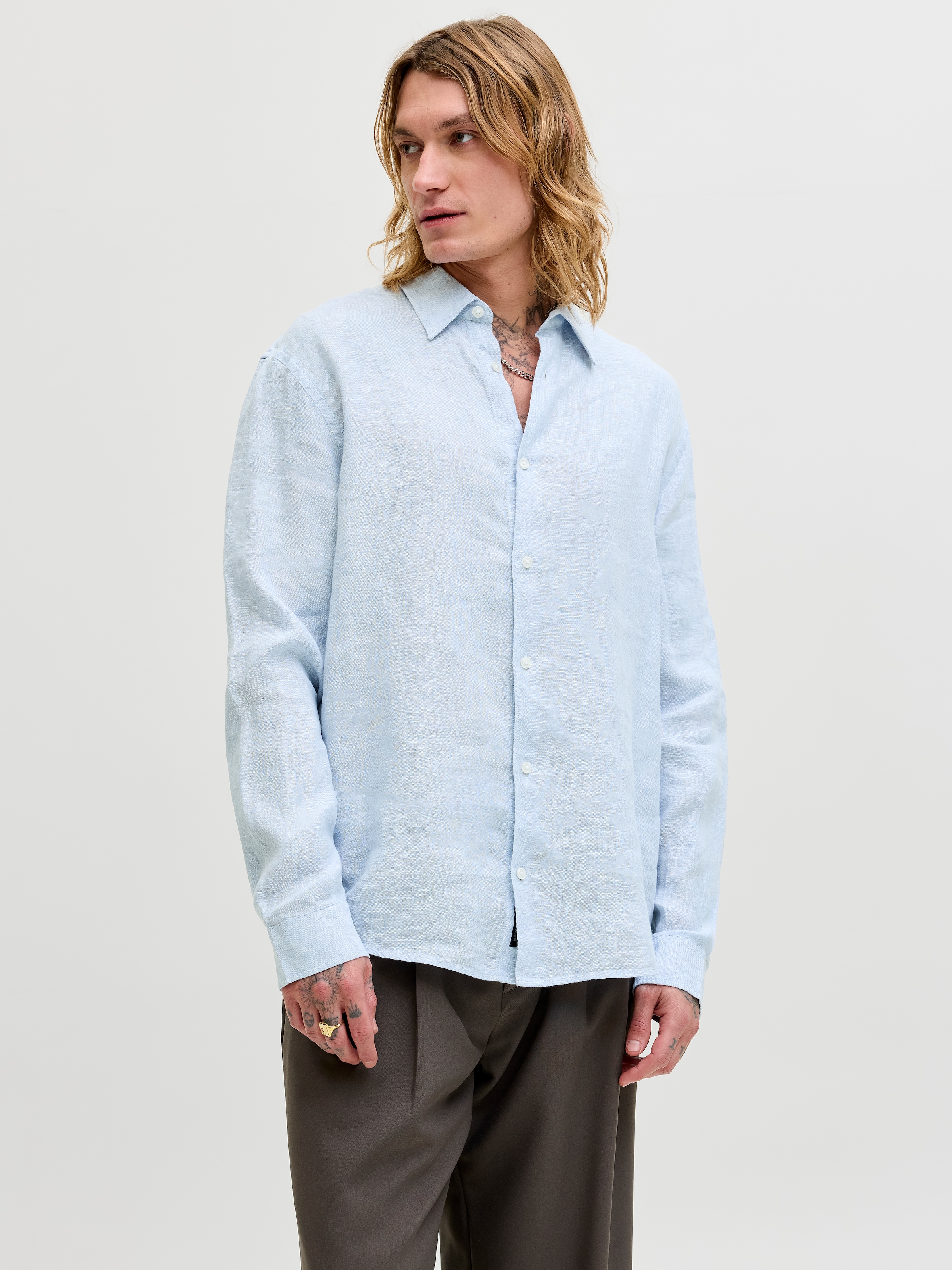 Jack & Jones Langarmhemd »JPRBLALAWRENCE LINEN LS SHIRT SN«