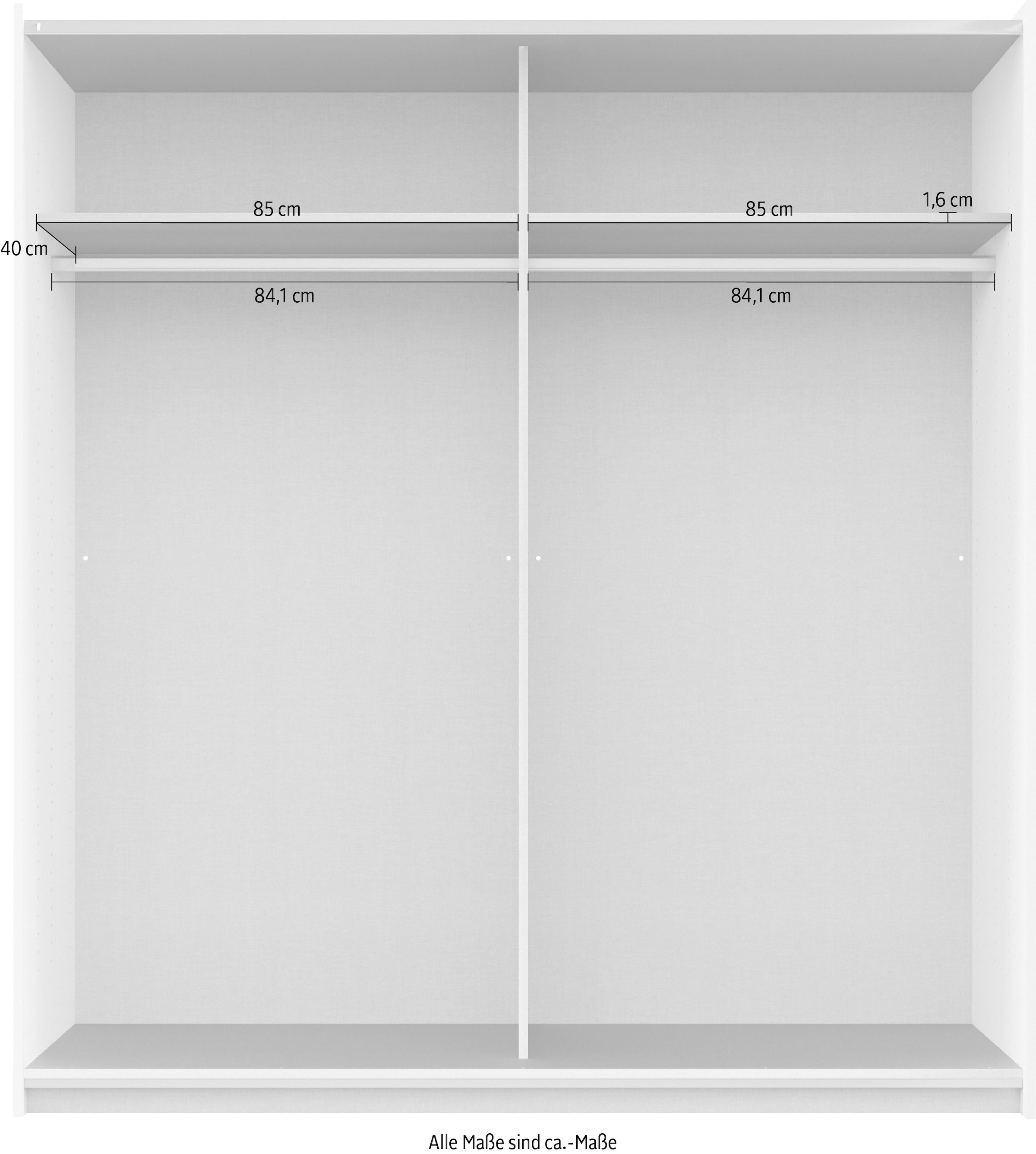 rauch Schwebetürenschrank »Kleiderschrank Schrank Garderobe SATURN mit 3 Ausstattungsvarianten« 3 verschiedene Ausstattungsvarianten Griffe aus Metall MADE IN GERMANY