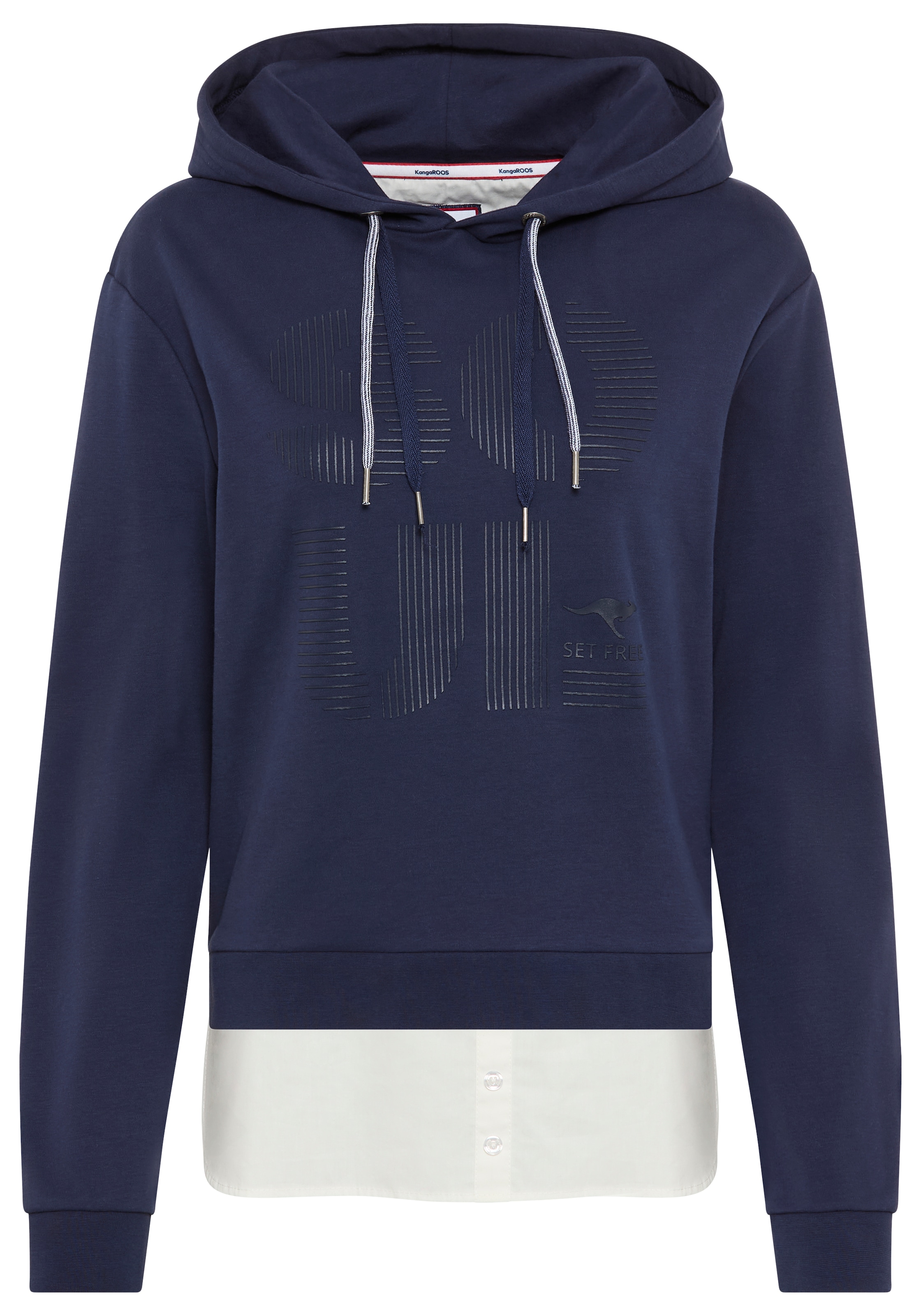 KangaROOS Kapuzensweatshirt , mit angenähtem Blusensaum
