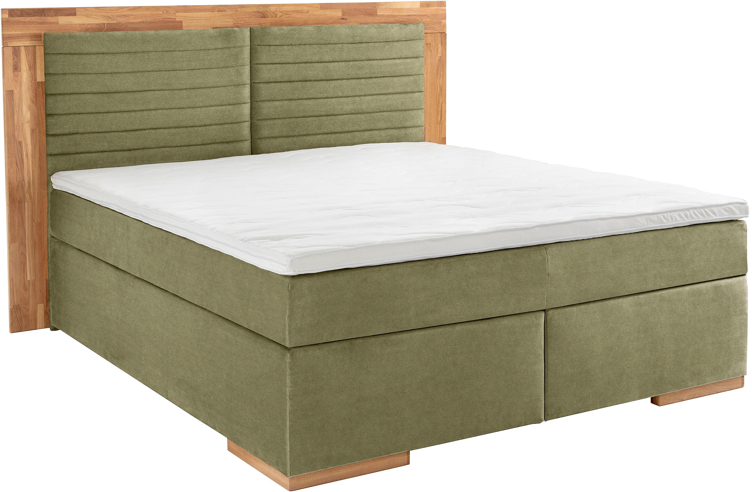 Home affaire Boxspringbett »Cup« mit Massivholzrahmen, mit Topper, in 2 Härtegraden, in 3 Breiten