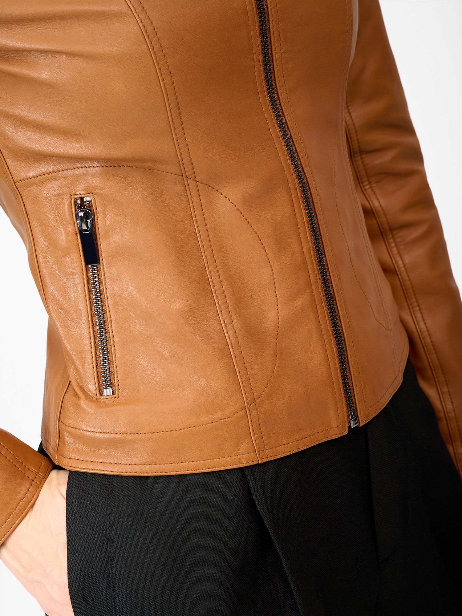 RICANO Lederjacke »Lederjacke Aurore« ohne Kapuze Handgefertigt aus echtem Leder