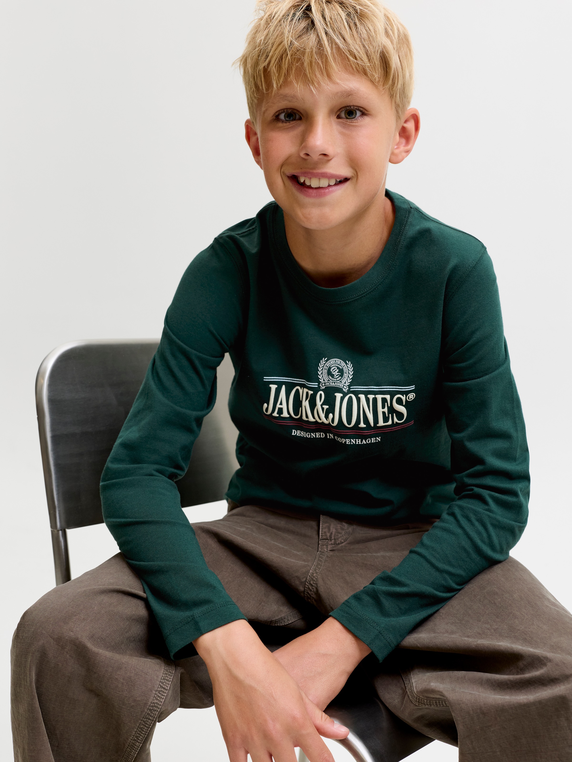 Jack & Jones Junior Langarmshirt »JORFREDERIKSBERG GRAPHIC BOX TEE LS JNR« Baumwolle, regular fit