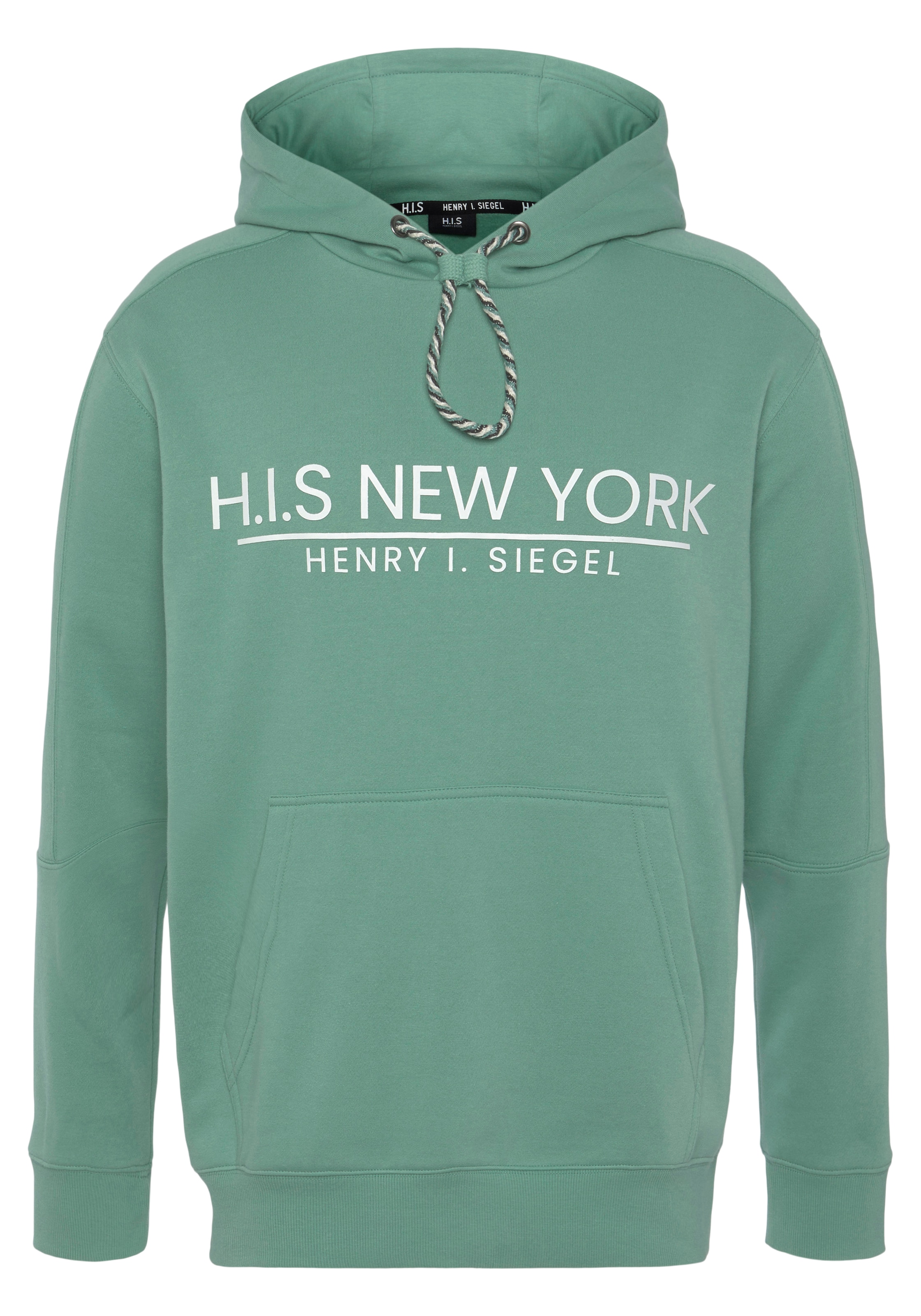H.I.S Sweatshirt, bedrucktes Design, mit Kapuze und Kordel, aus Baumwollmischung