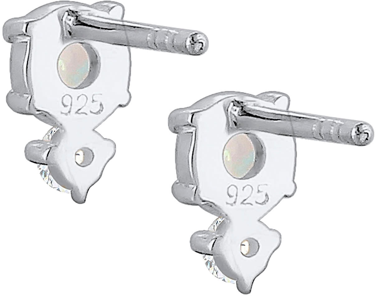 Elli Paar Ohrstecker »Schmuck Geschenk Silber 925 Ohrringe, 0311811218«, mit Opal (synth.), Zirkonia (synth.)