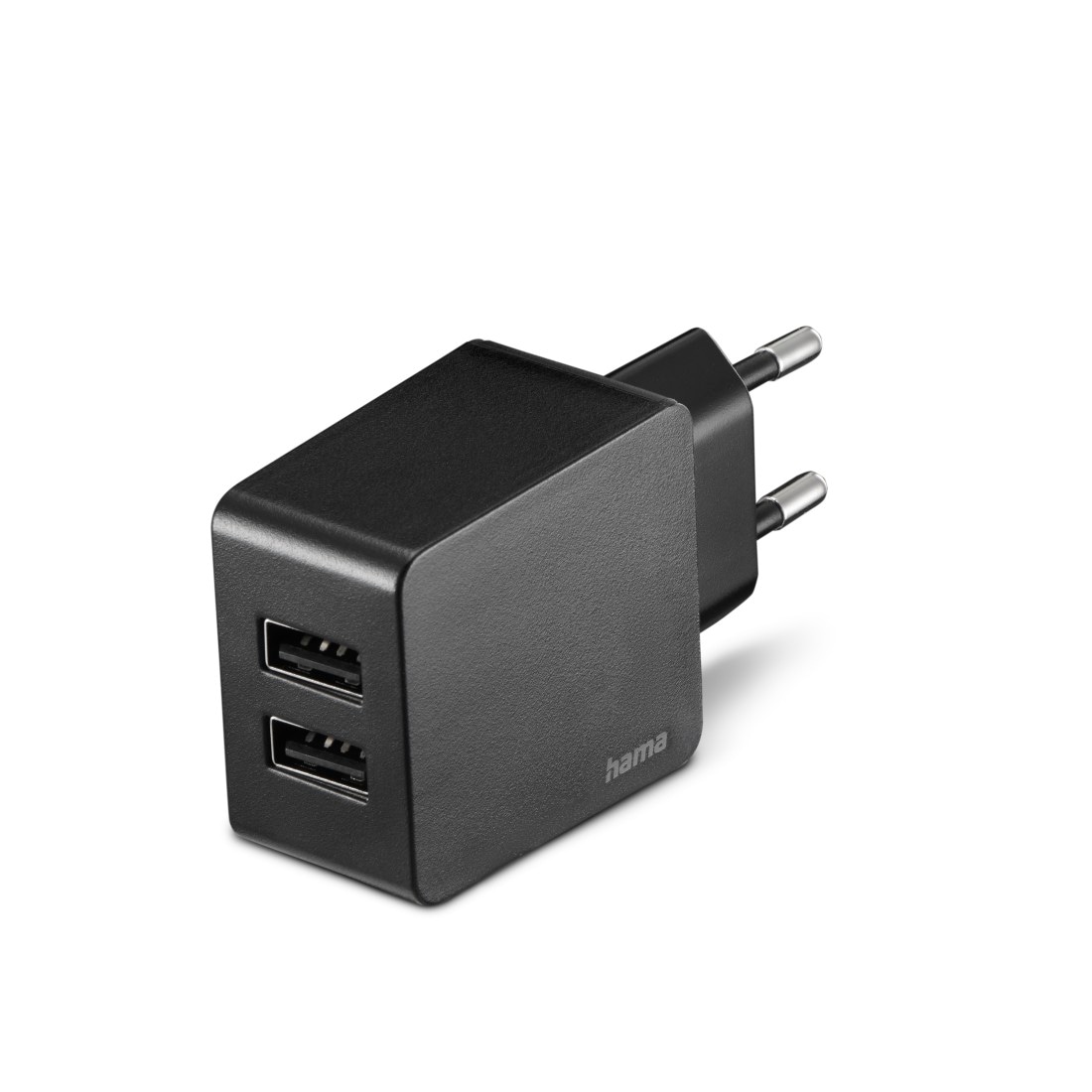 Hama USB-Ladegerät »Ladegerät für Smartphone, Tablet, universal, 2x USB-A, 12W, Schwarz«, (1 St.)