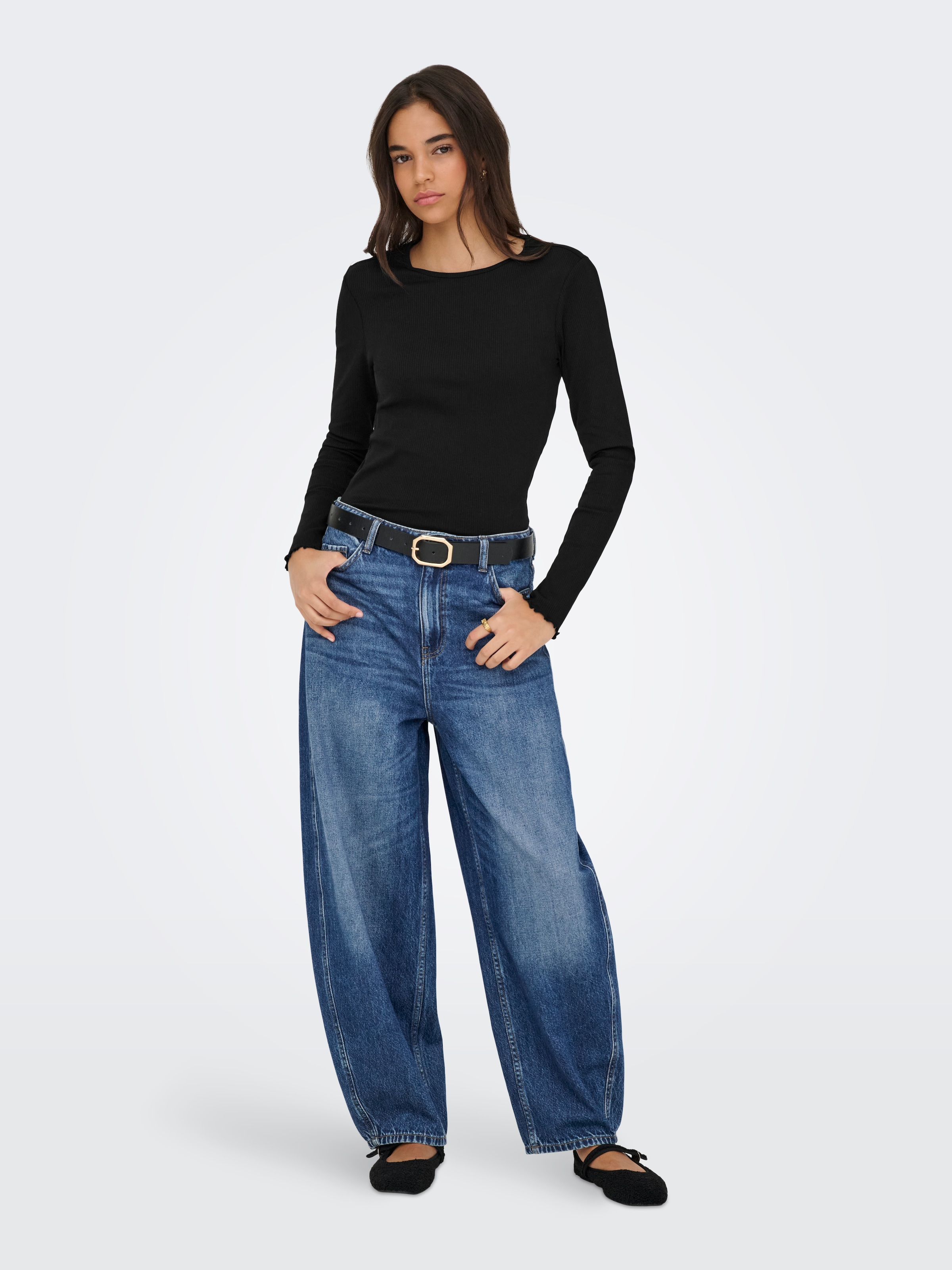 ONLY Langarmshirt »ONLINA L/S O-NECK TOP JRS«