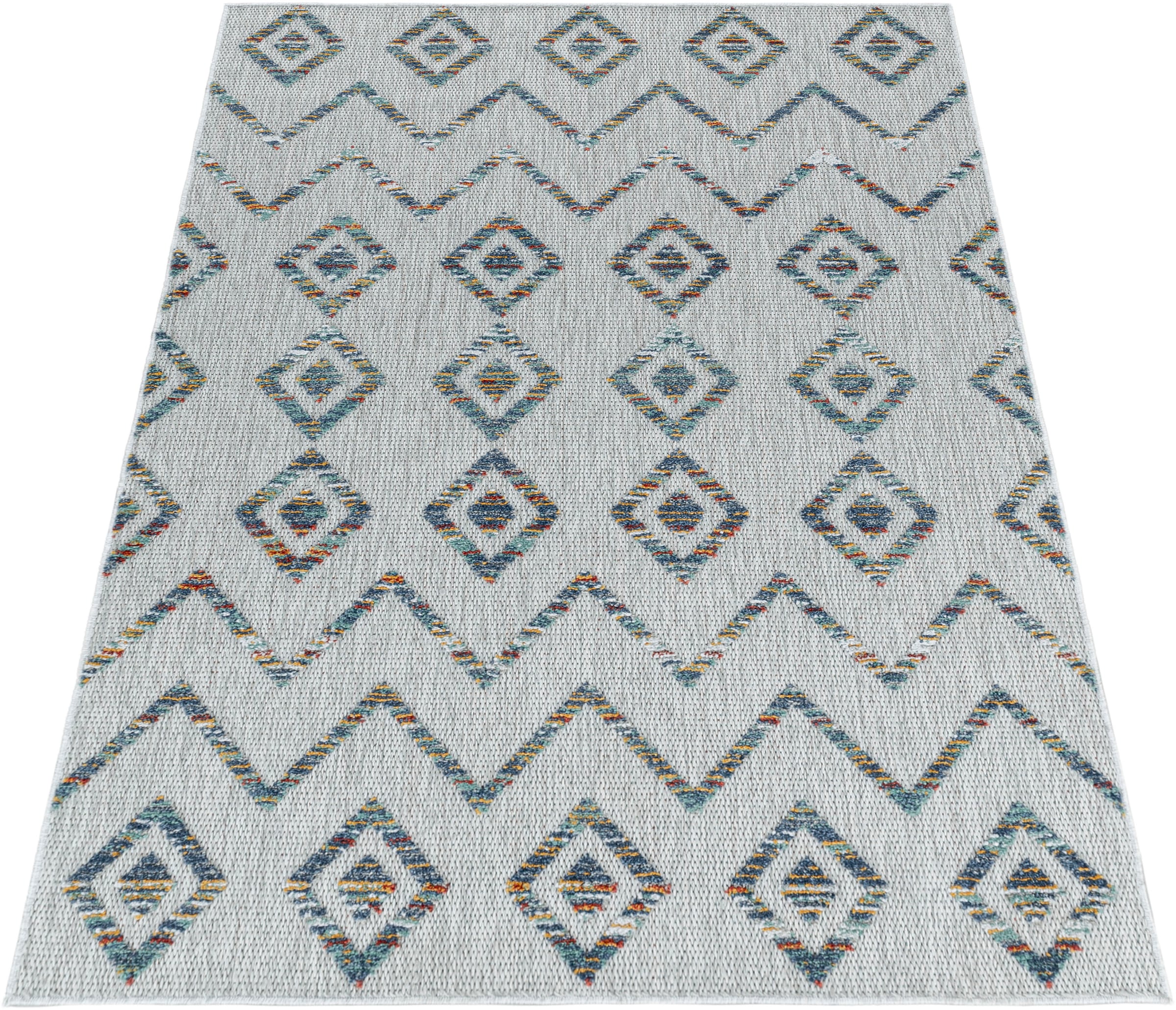 Ayyildiz Teppiche Teppich »BAHAMA 5152«, rechteckig, 8 mm Höhe, Läufer, Flachflor mit Hoch-Tief-Struktur, In-und Outdoor geeignet