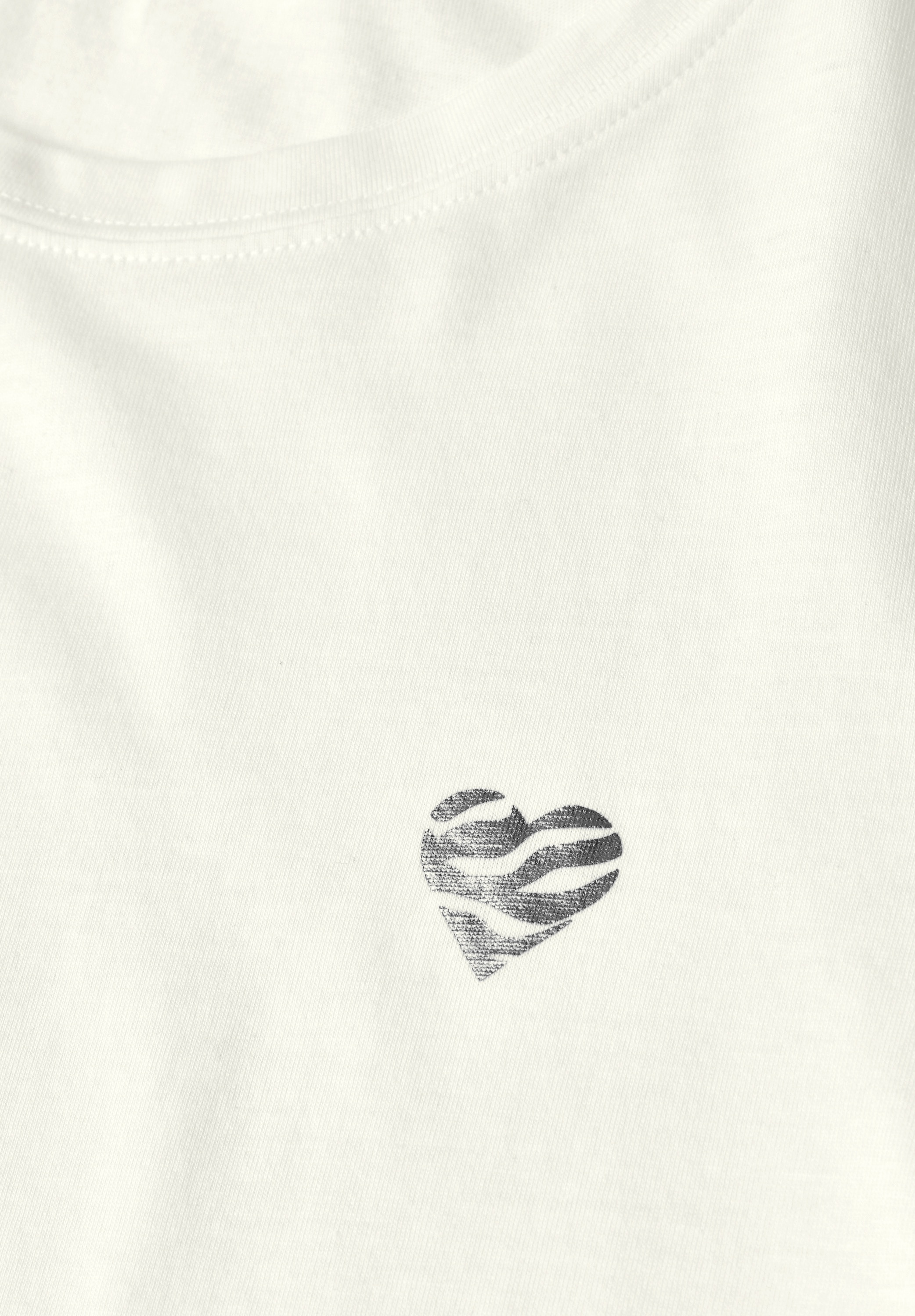 STREET ONE Kurzarmshirt Sommershirt mit Rundhals und Herzdetail