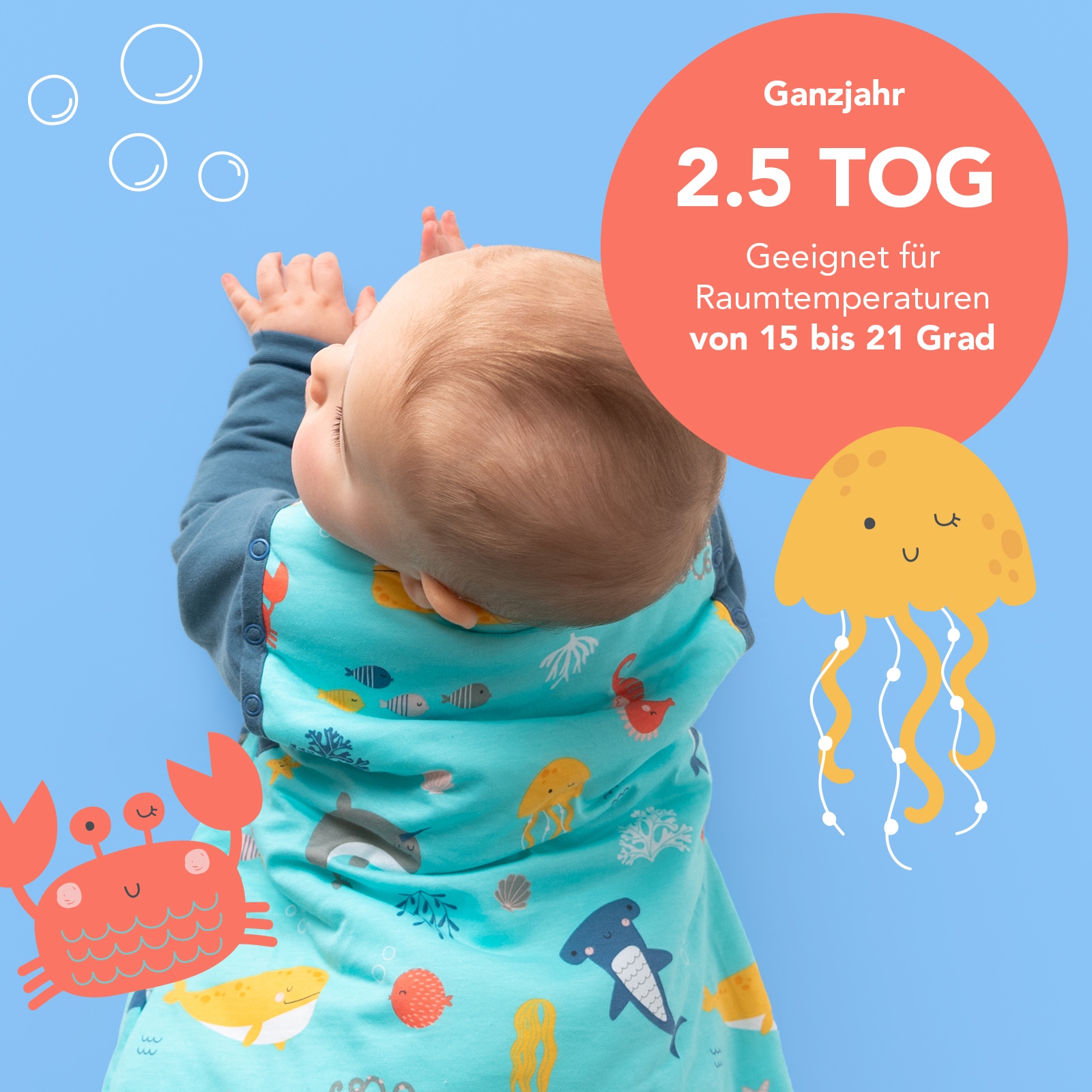 Schlummersack Babyschlafsack »Schlafsack ohne Füßen 2.5 Tog«