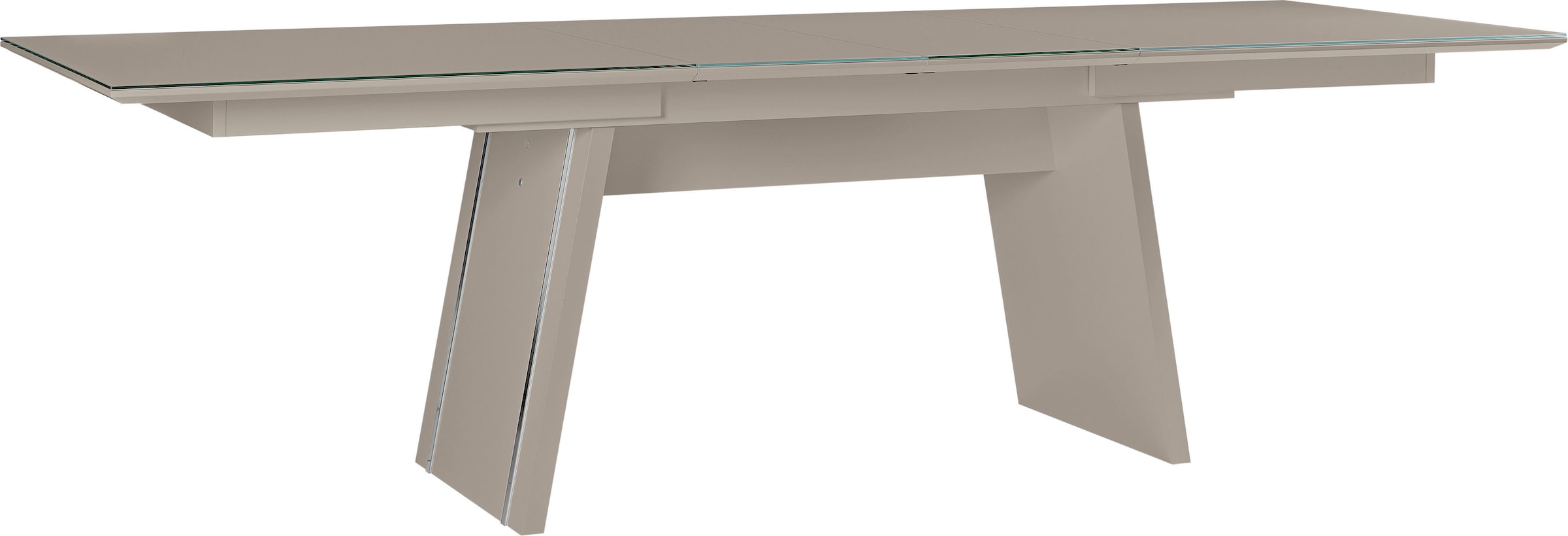 LEONARDO Esstisch »Cube«, mit Sicherheitsglas und edlem MDF Holz, Breite 160-240 cm