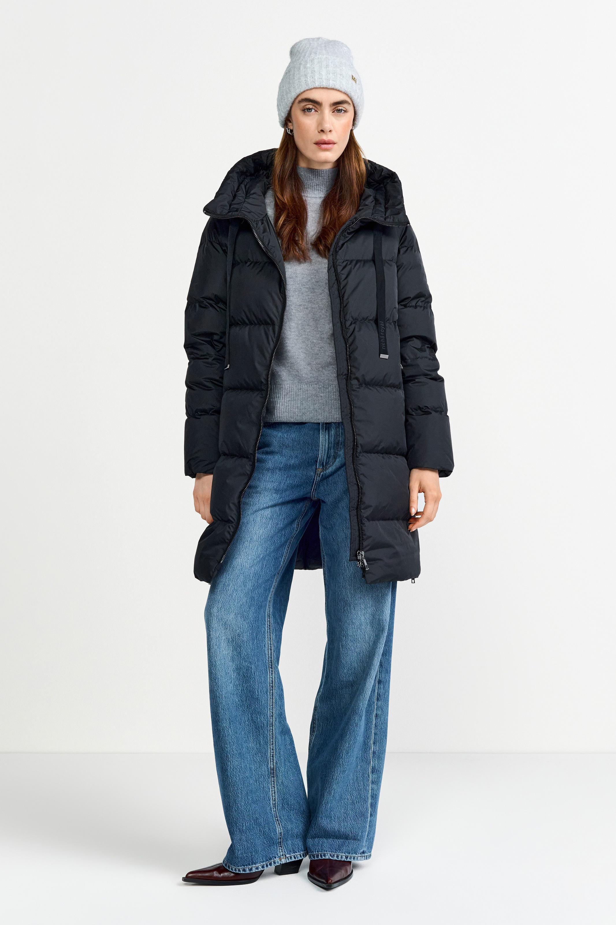 RICHROYAL Steppmantel oversized, mit Reißverschlüssen an den Seiten, Wintermantel