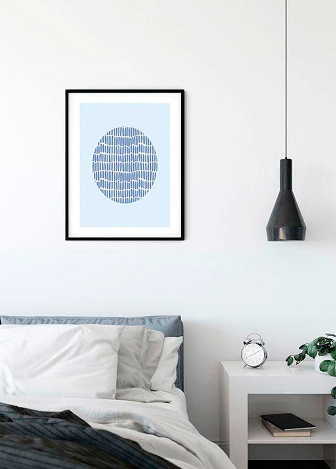 Komar Bild »Shelly Patterns Blue«, Formen-Kunst, (1 St.), Wandbild zur Dekoration - ohne Rahmen