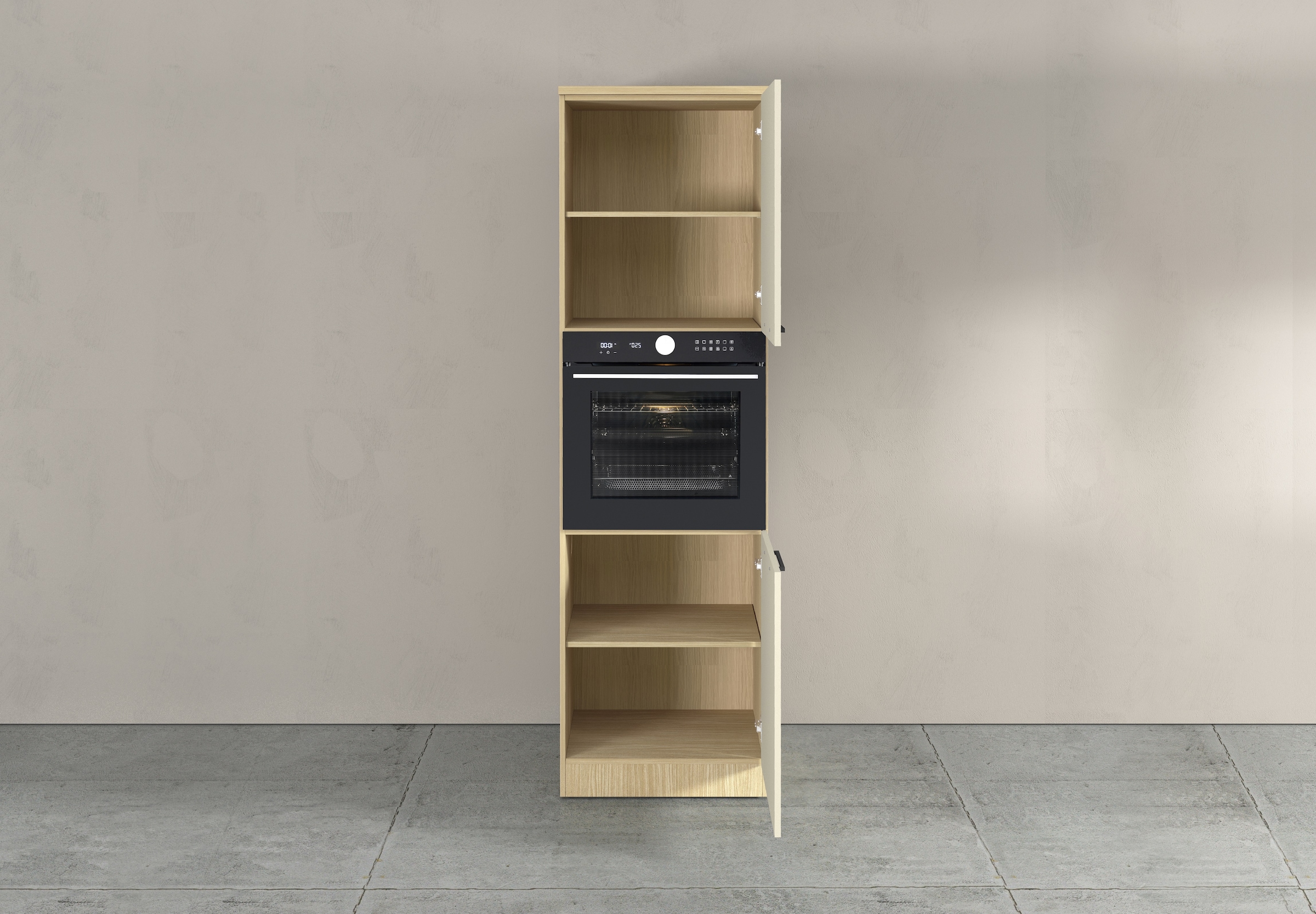 KOCHSTATION Backofenumbauschrank »Luna, Backofenschrank, Backofen-Hochschrank, Made in Italy« B/T/H: 60×60×214,5 cm, Oberplatte mit 25 mm Stärke