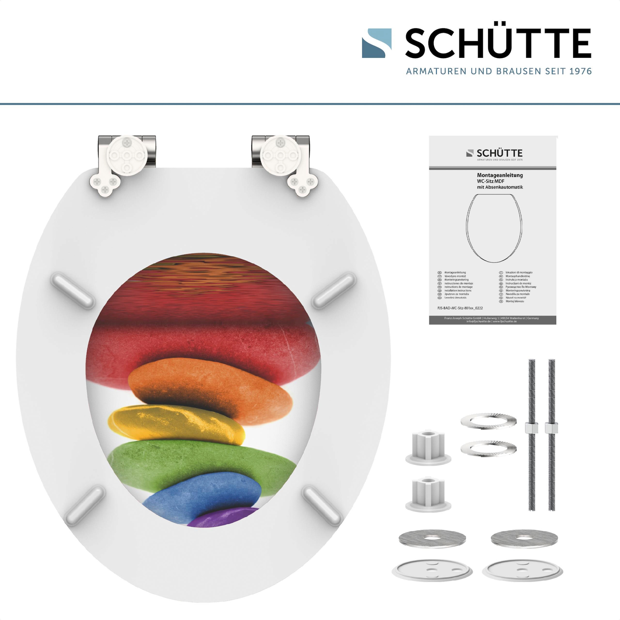 Schütte WC-Sitz »Colorful Stones«, mit Absenkautomatik und Holzkern, MDF