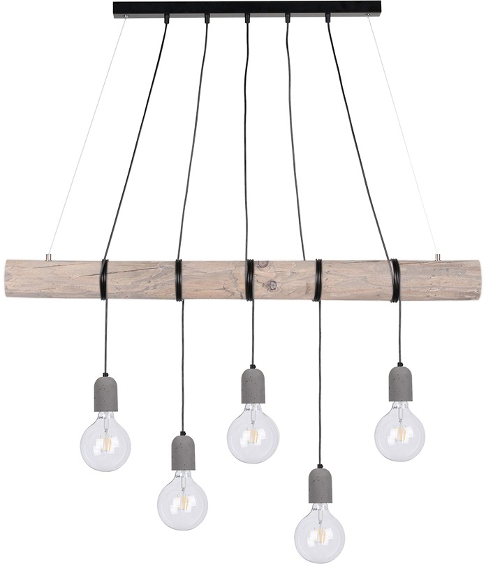 SPOT Light Pendelleuchte »TRABO CONCRETE«, E27, Hängeleuchte, Holzbalken aus massivem Kiefernholz Ø 8-12 cm