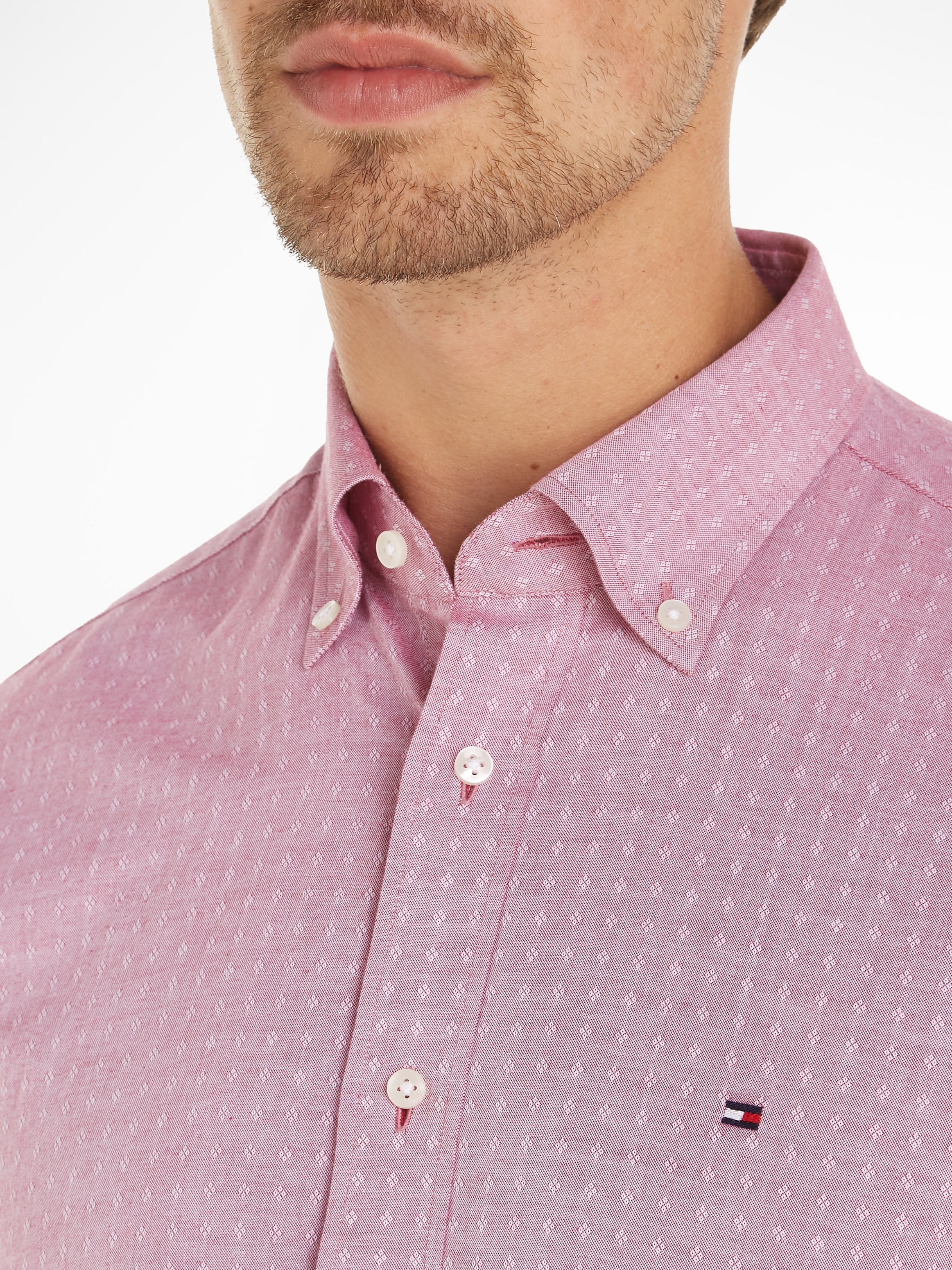 Tommy Hilfiger Langarmhemd »CL W-OXFORD DOBBY RF SHIRT«, mit dezenter Labelflag auf der Brust
